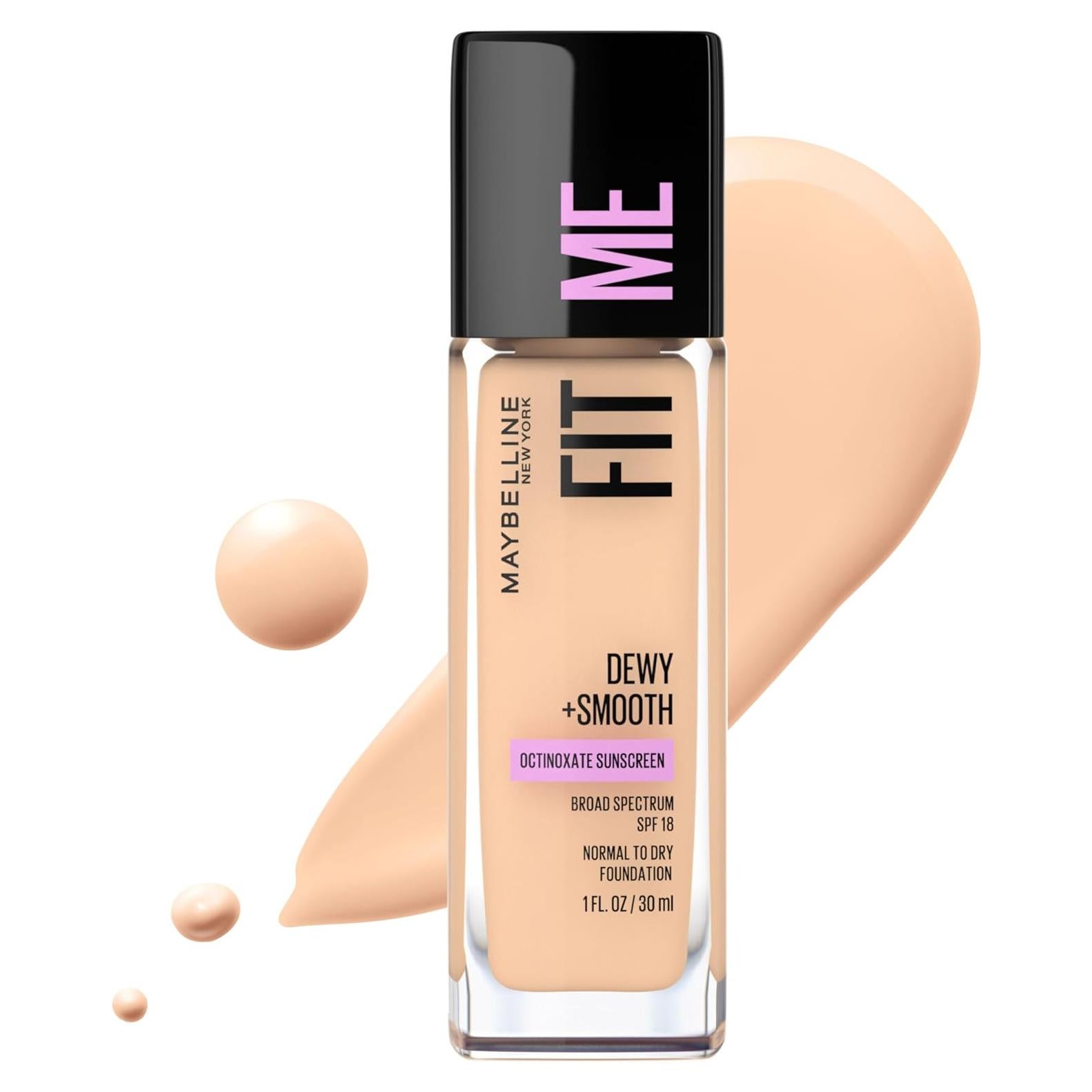 Base Líquida Maybelline Fit Me Dewy Porcelana 29.57 ml