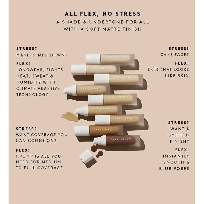 Base líquida mate Fenty Beauty 125 - Larga duración 140g