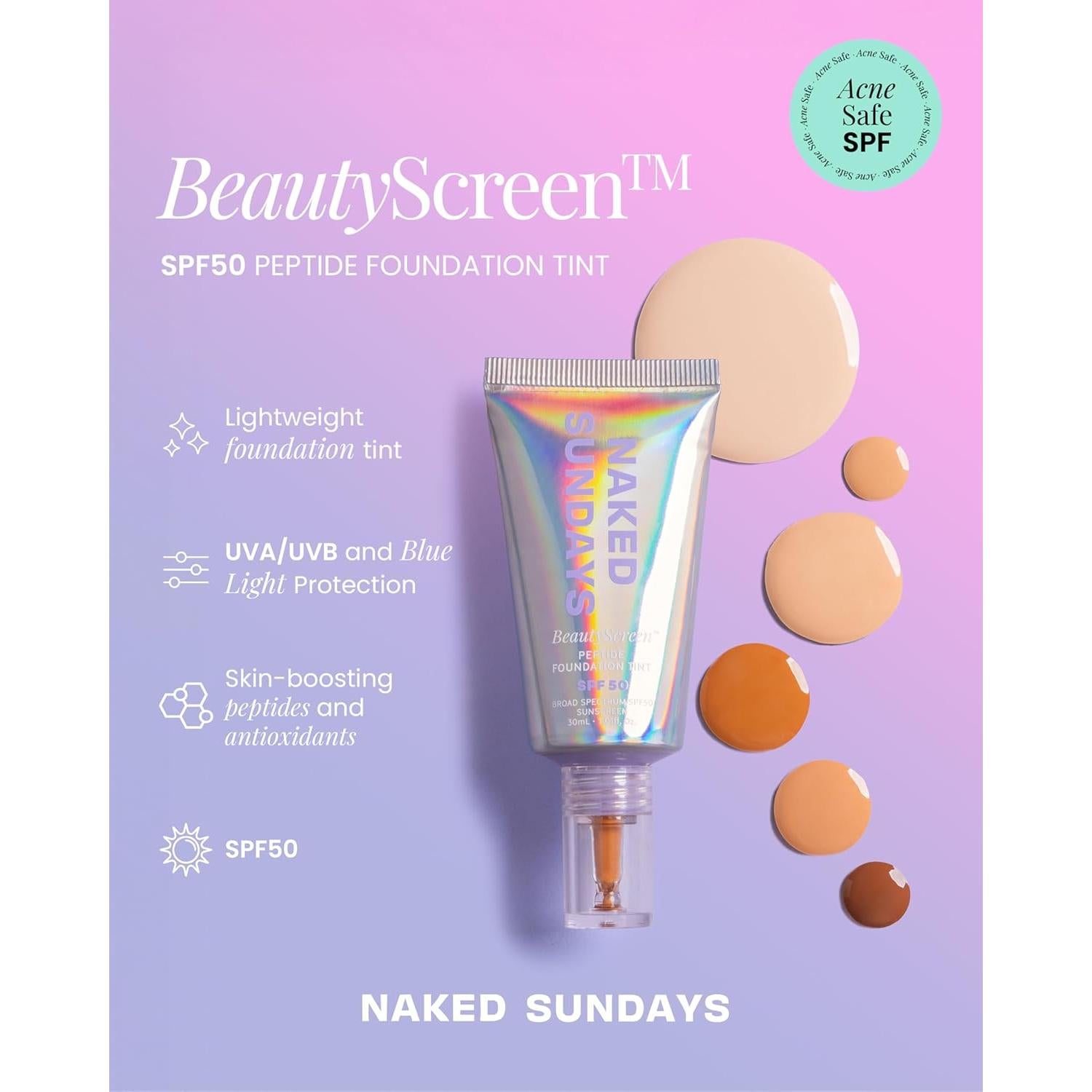 Naked Sundays Tinte Mineral SPF 50 30 ml 5 Miel Bronceado