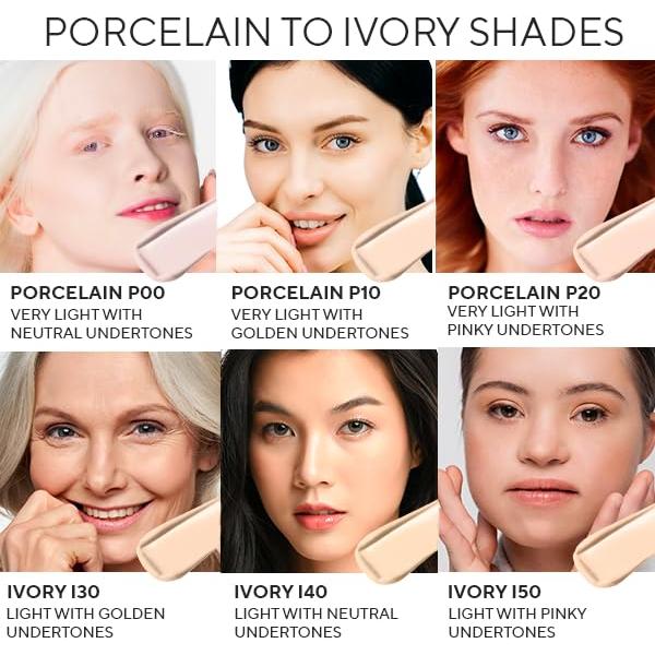 Base Líquida HD Invencible Mirabella - Cobertura Completa Marfil I40