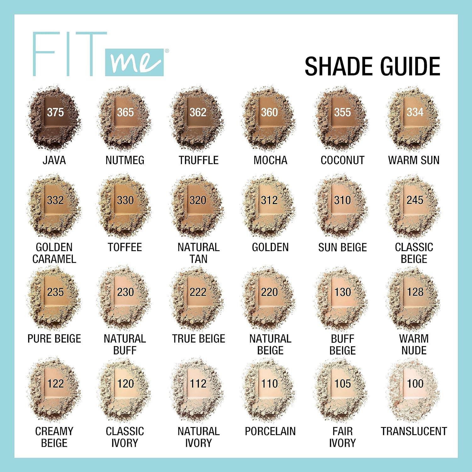 Polvo Maquillaje Maybelline Fit Me Mate 334 Sol Cálido 7.9g