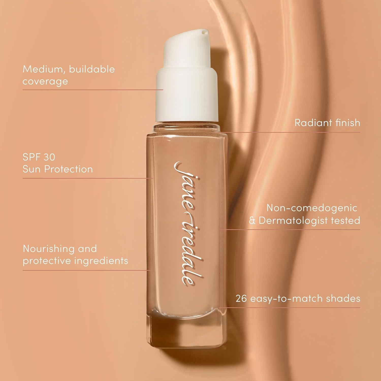 Base Líquida Aumentadora de Radiancia Jane Iredale SPF 30 58 Medio Oscuro