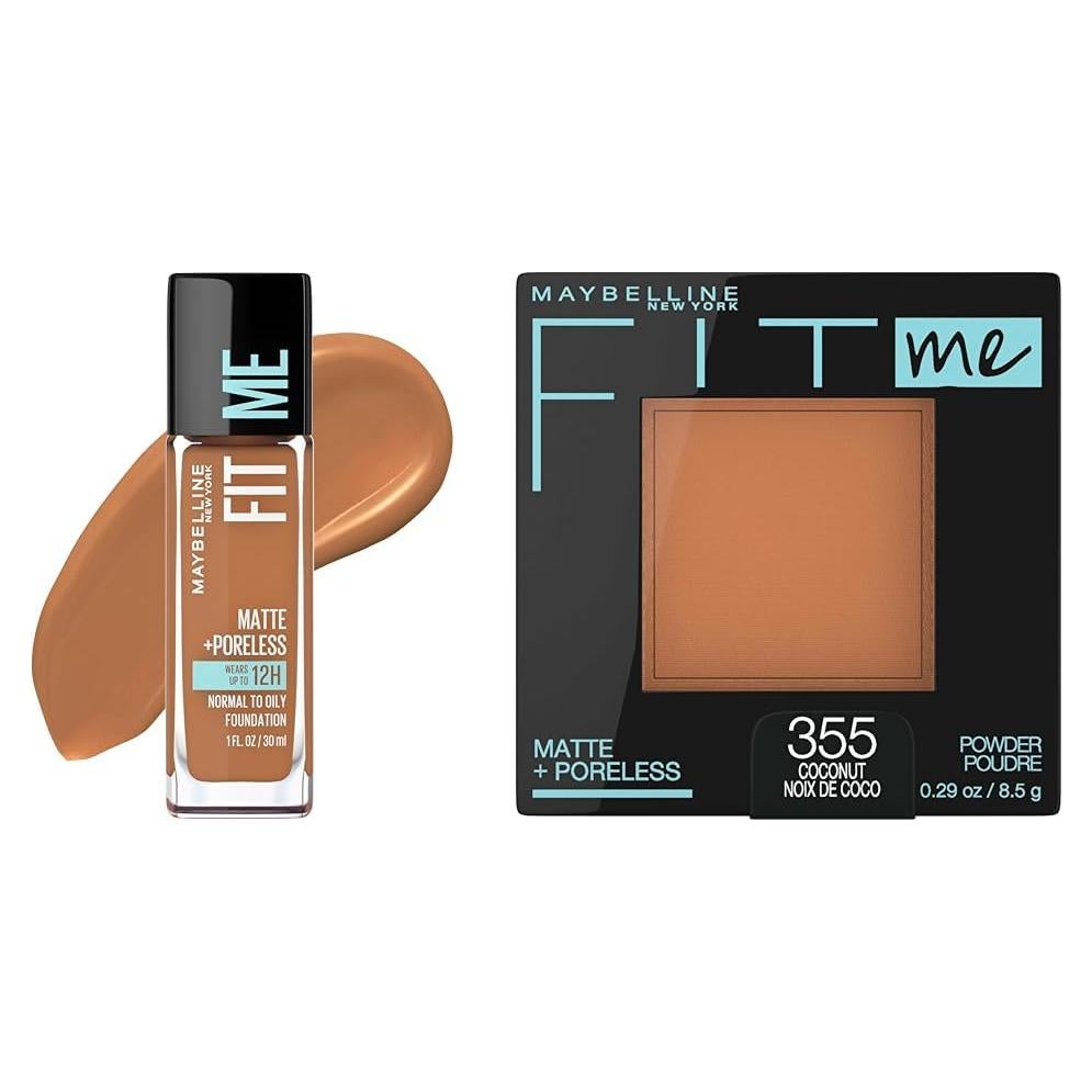 Pack Base Líquida y Polvo Compacto Maybelline Fit Me Coco 1