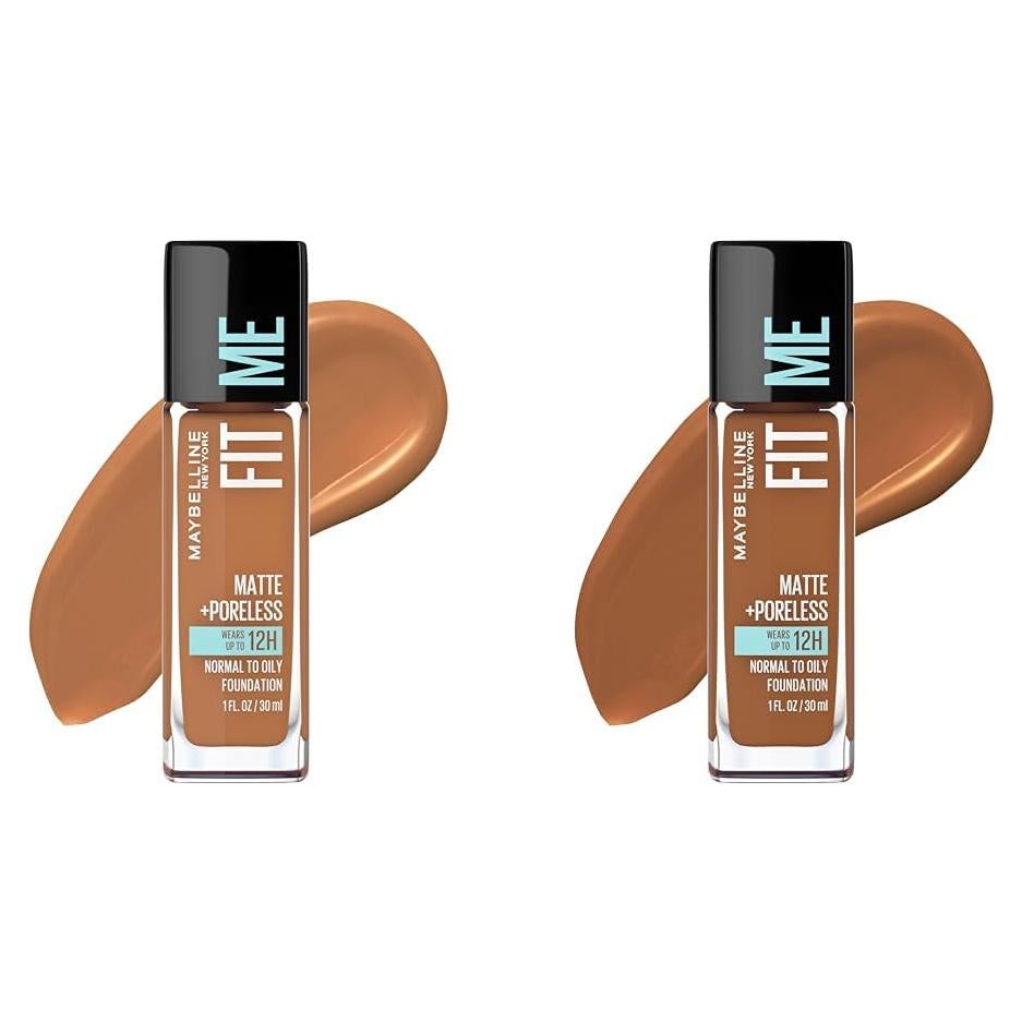 Maybelline Fit Me Mate + Sin Poros Base Líquida + Sombras Coco y Mocha