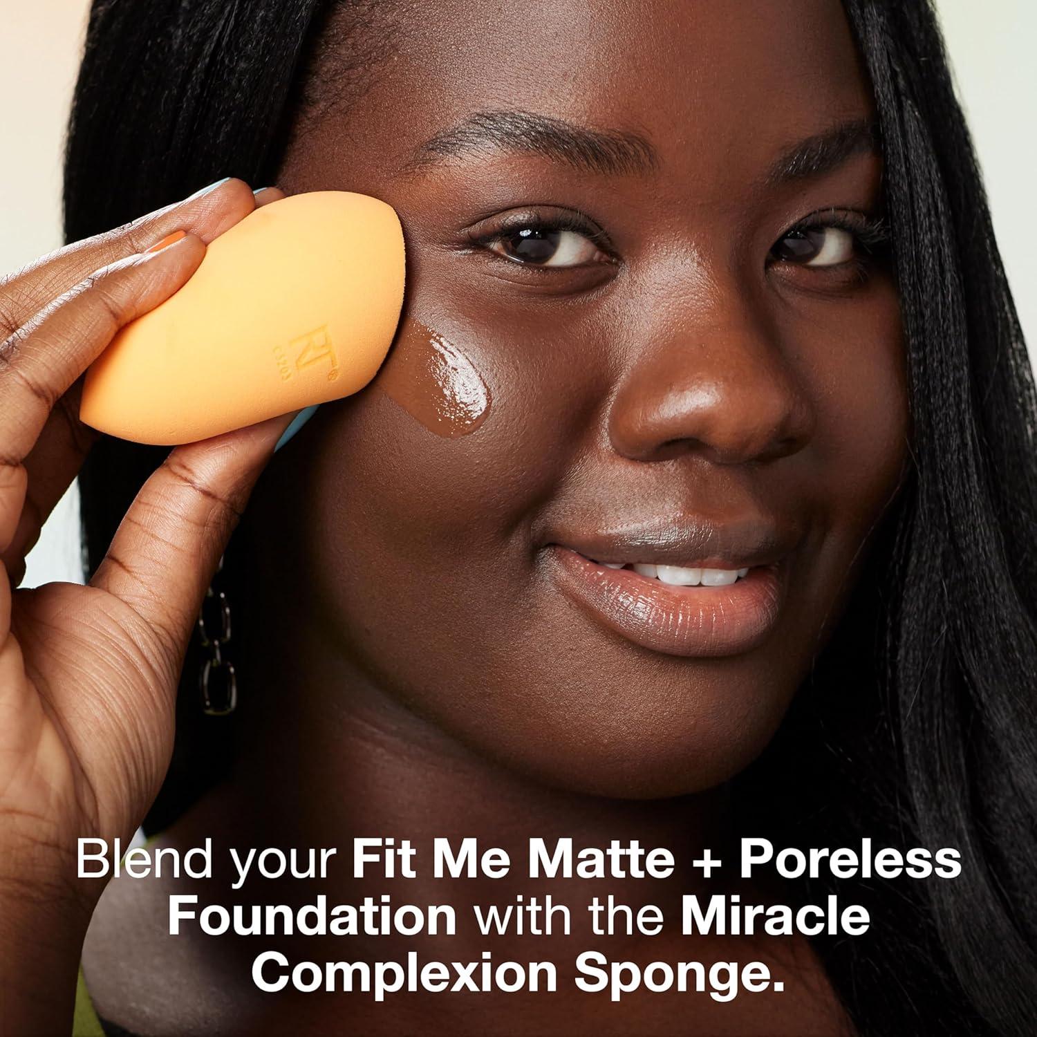 Base Líquida Maybelline Fit Me Mate Java + 2 Esponjas Real Techniques