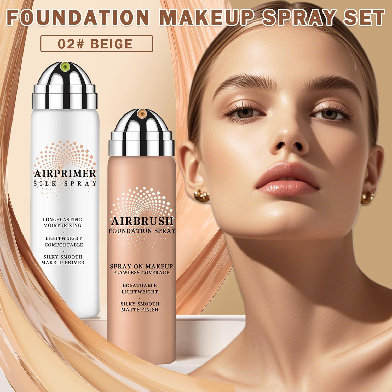 Base de Maquillaje Airbrush Magic Minerals 02 Beige + Primer Hidratante