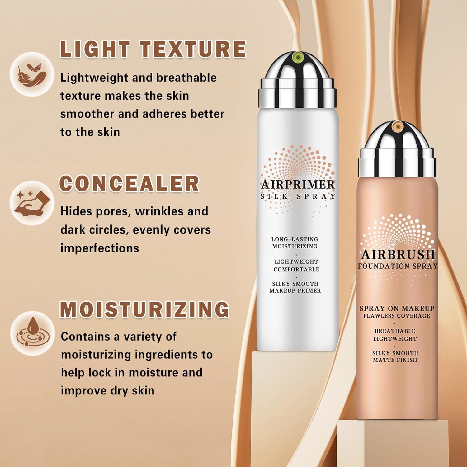 Base de Maquillaje Airbrush Magic Minerals 02 Beige + Primer Hidratante