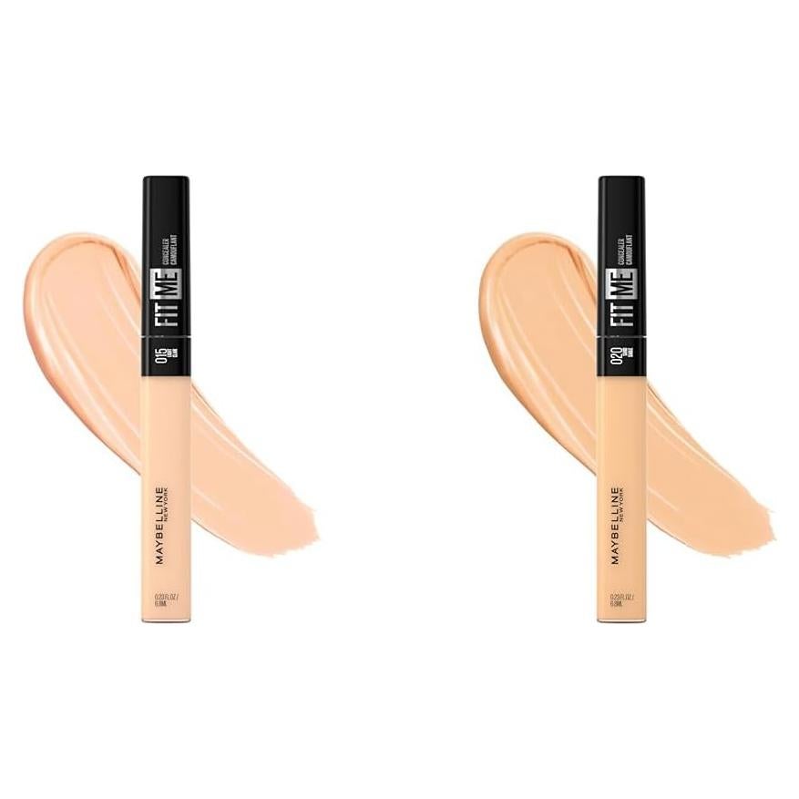 New York Fit Me Liquid Concealer Makeup Bundle with Light and Sand Shades, 1 Count Each