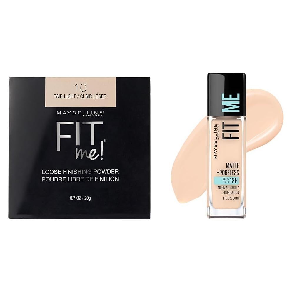 Dúo Maquillaje Maybelline Fit Me: Polvo Fijador + Base Líquida