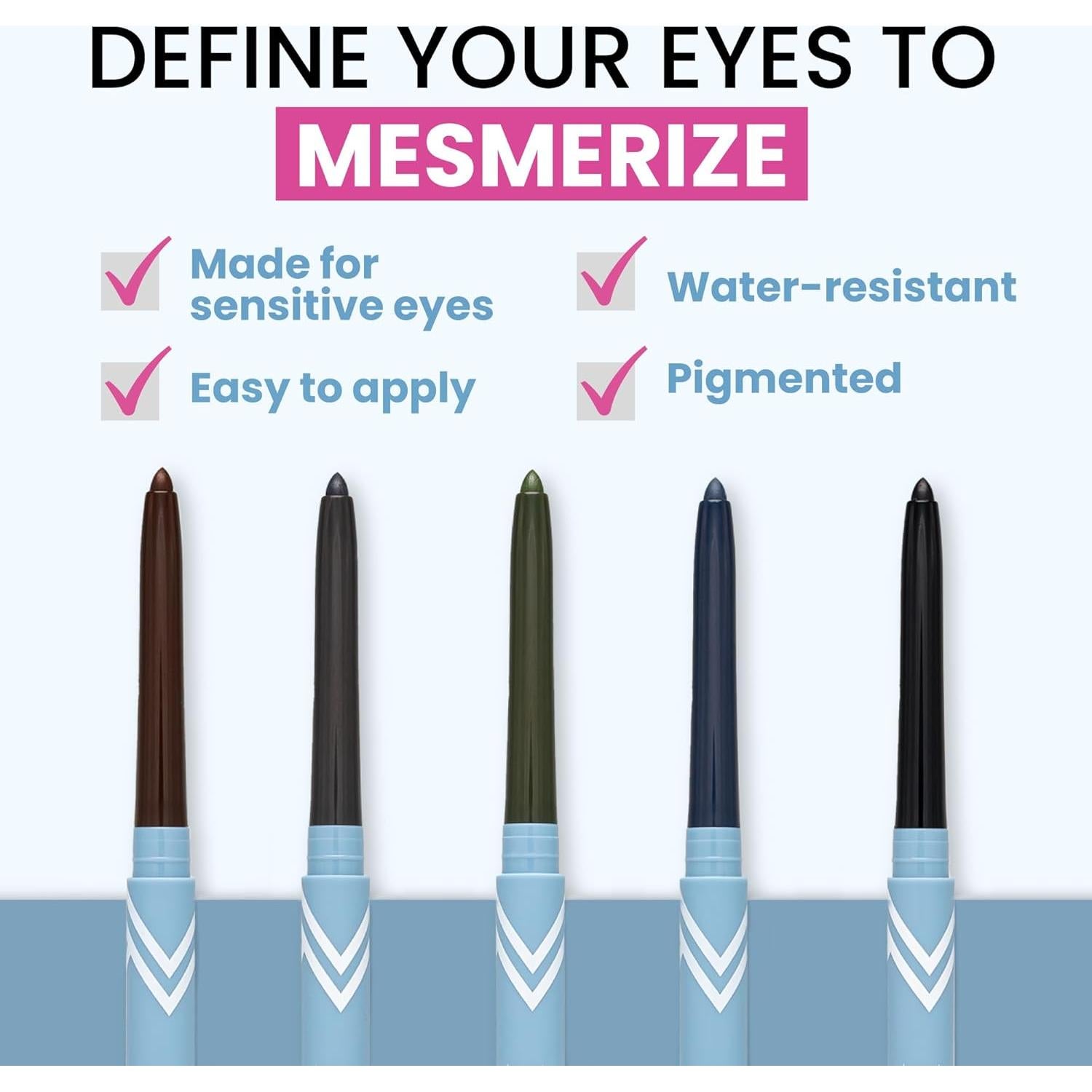 Delineador PrimeEyes Glide Negro - Resistente al Agua y Larga Duración