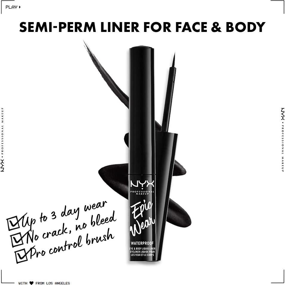 Delineadores de Ojos NYX Epic Wear y Epic Ink Liner Negros