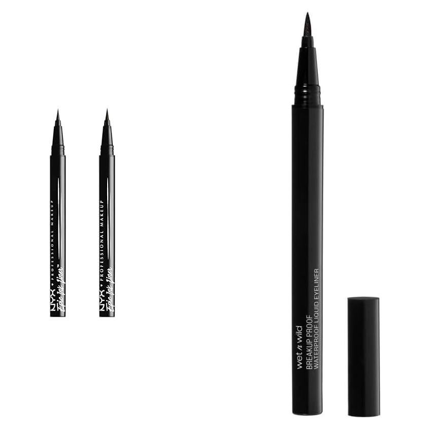Paquete 2 Delineadores Líquidos Impermeables NYX y wet n wild