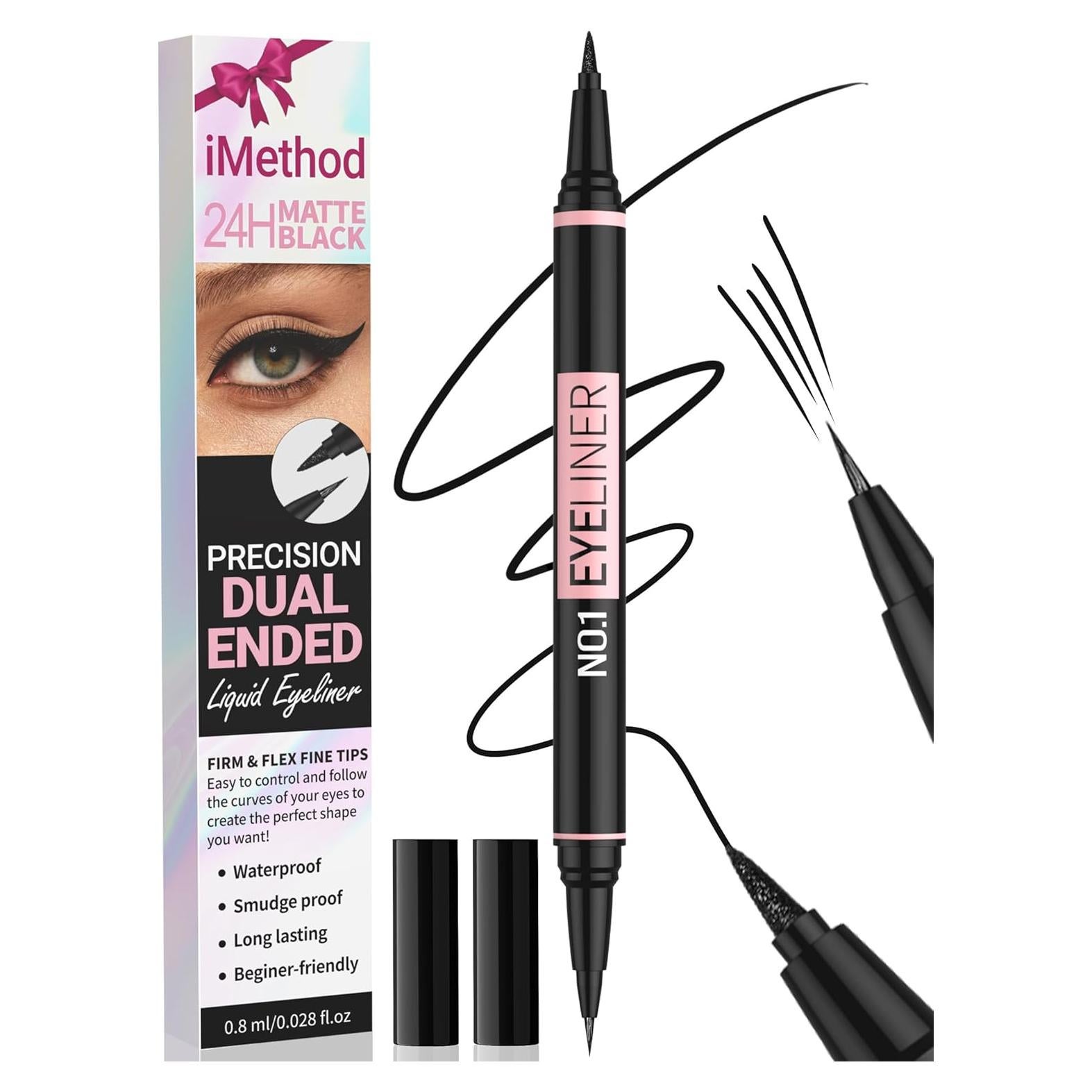 Delineador Líquido iMethod 2-en-1 Negro a Prueba de Agua