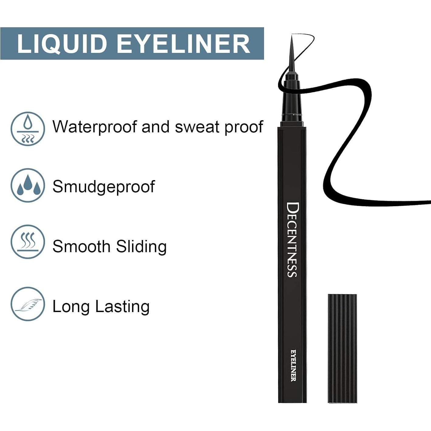 Delineador Líquido Negro Vivacious Cosmetics 0.59 ml Punta Fina