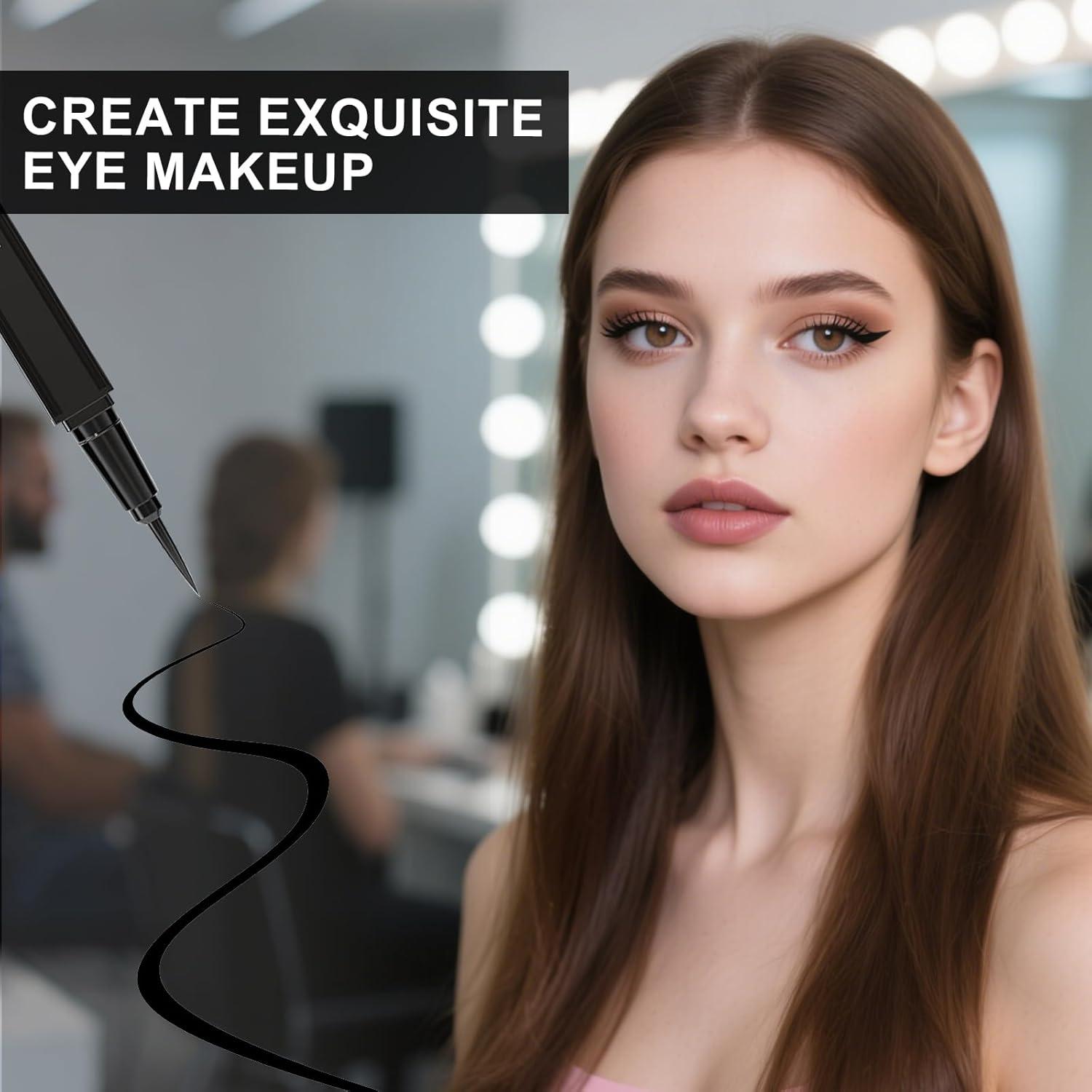 Delineador Líquido Negro Vivacious Cosmetics 0.59 ml Punta Fina