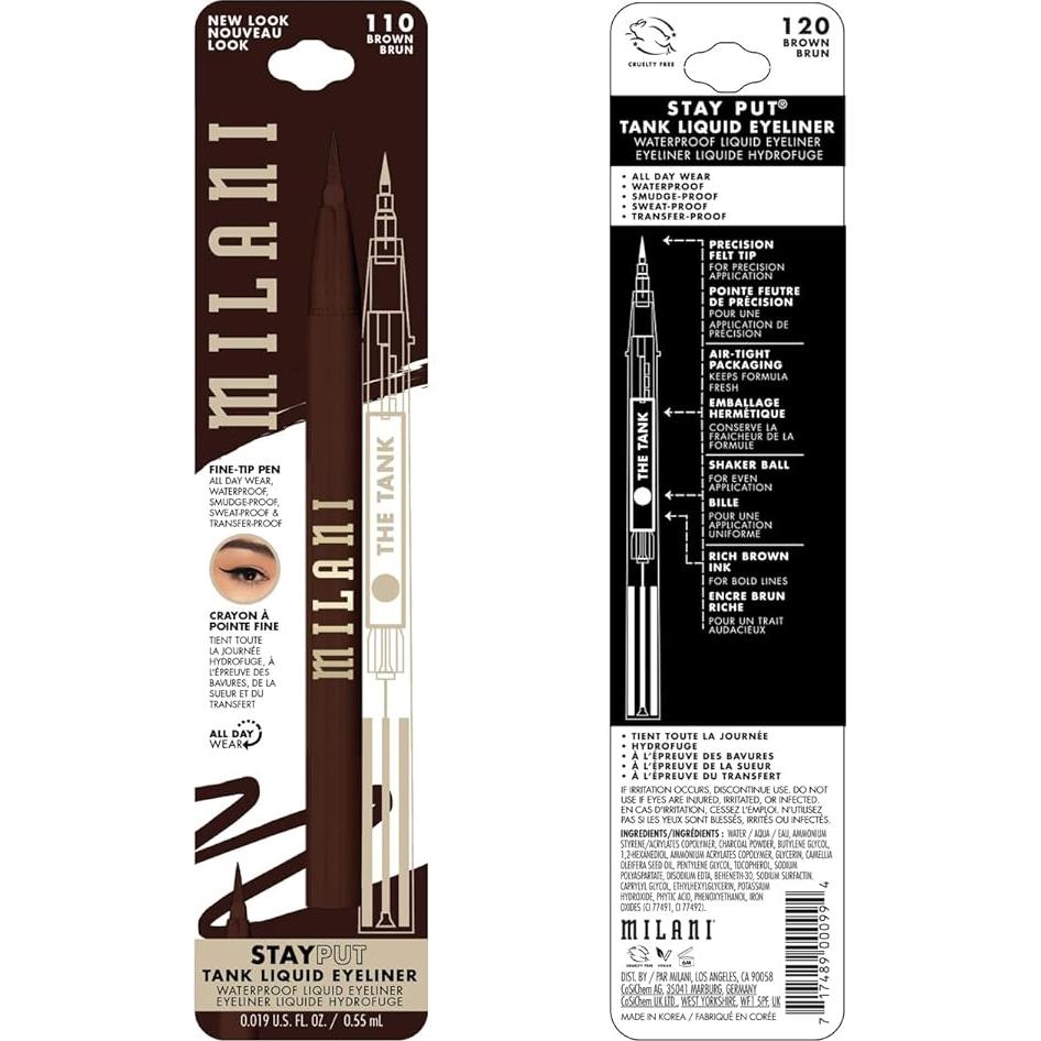 Delineador Líquido Impermeable Milani 120 Marrón - 12 Horas