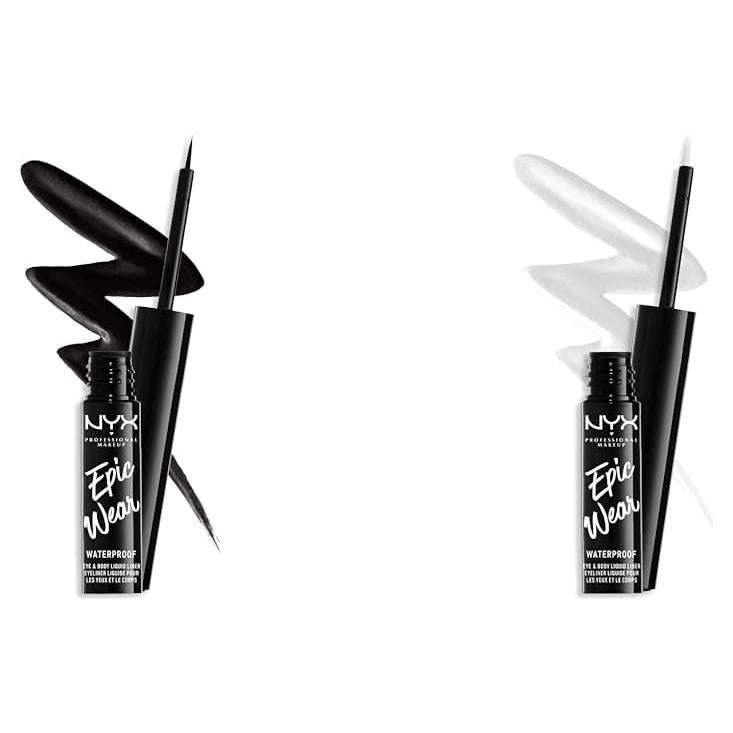 Lápices de Ojos Líquidos NYX Epic Wear Negro y Blanco 2 Unidades
