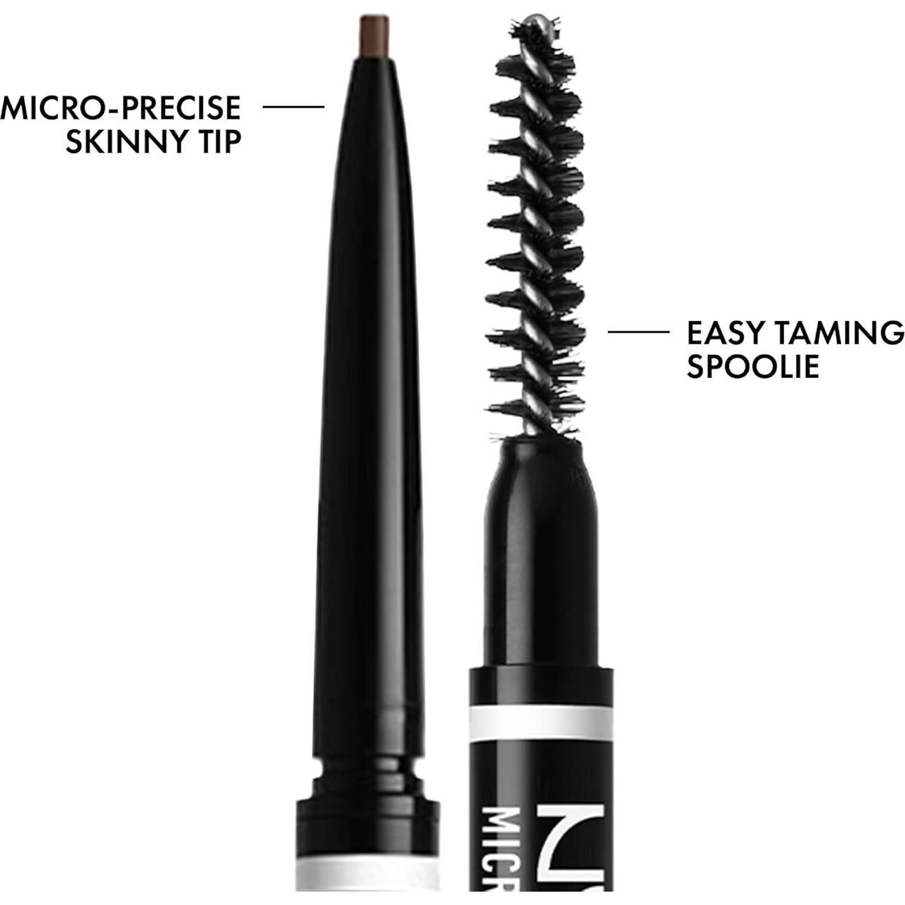 Lápiz de Cejas Micro NYX Castaño + Delineador Epic Ink Negro