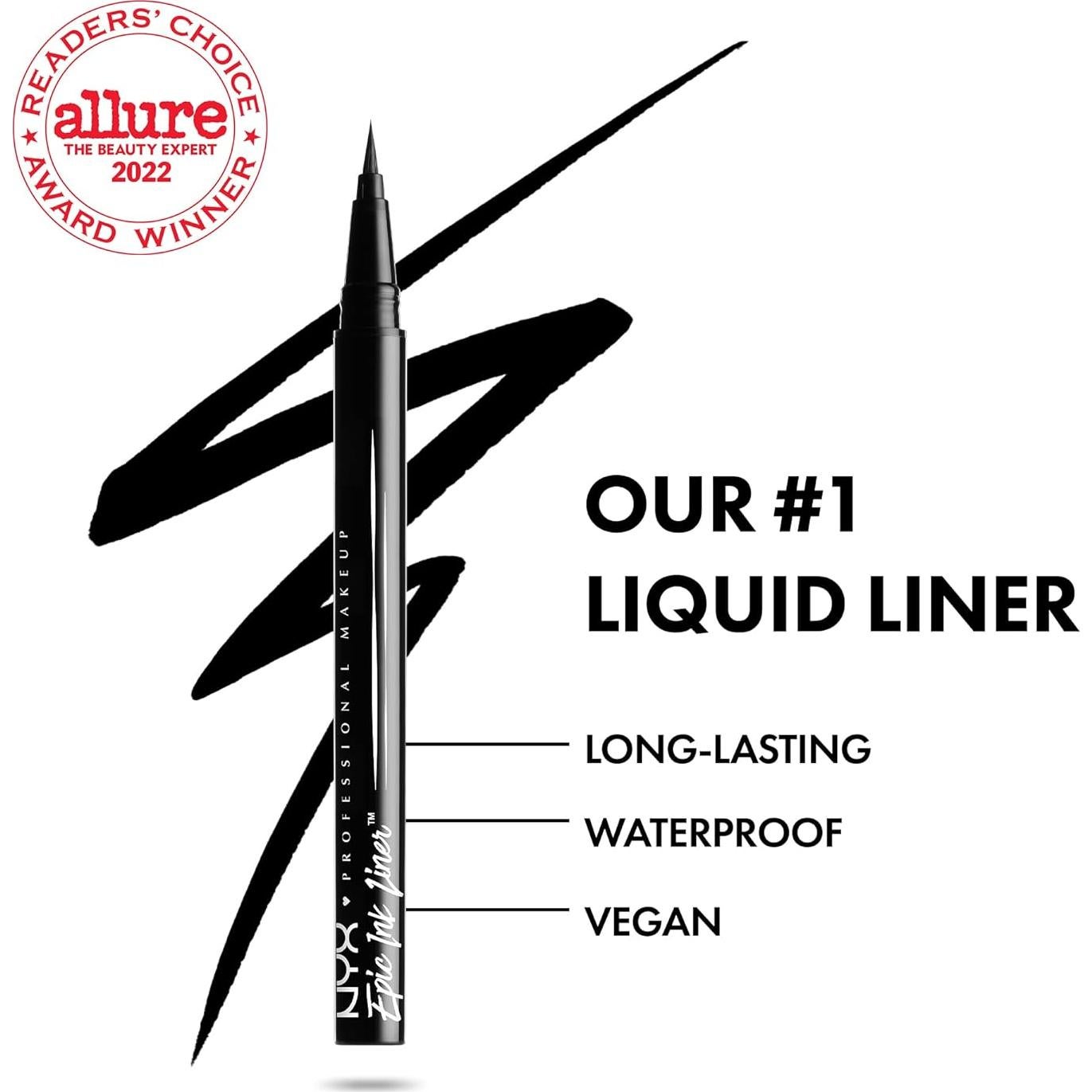 Lápiz de Cejas Micro NYX + Delineador Epic Ink Negro