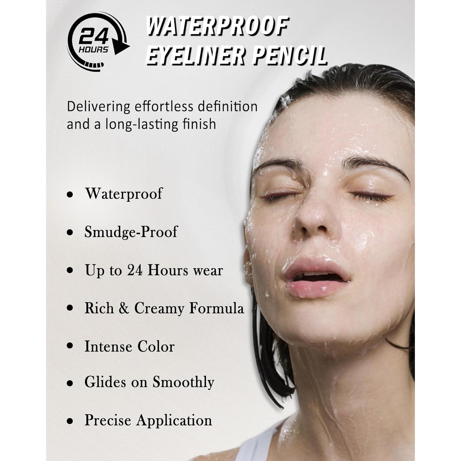 Delineador de Gel Negro Lestpola 2Pcs a Prueba de Agua 24H