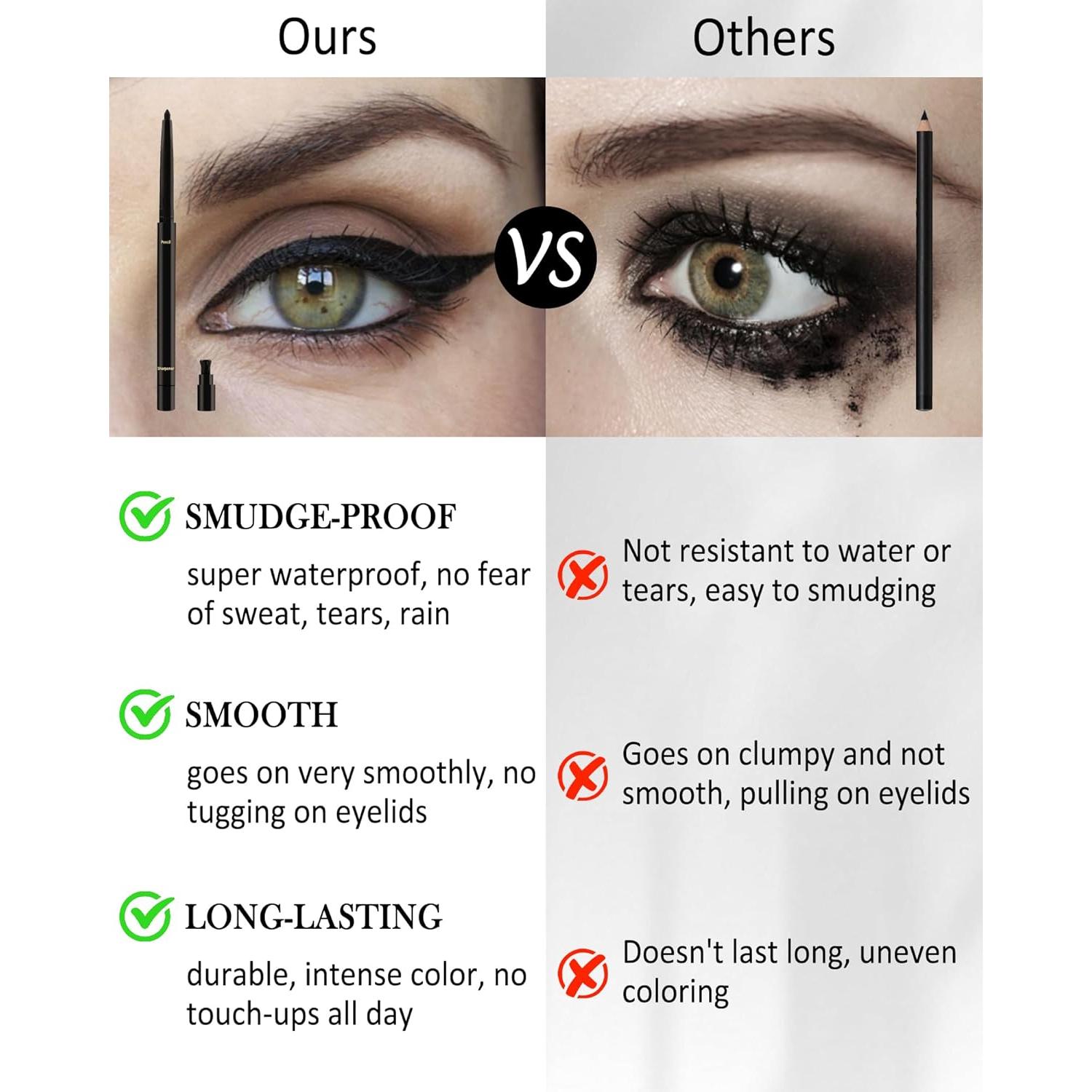 Delineador de Gel Negro Lestpola 2Pcs a Prueba de Agua 24H