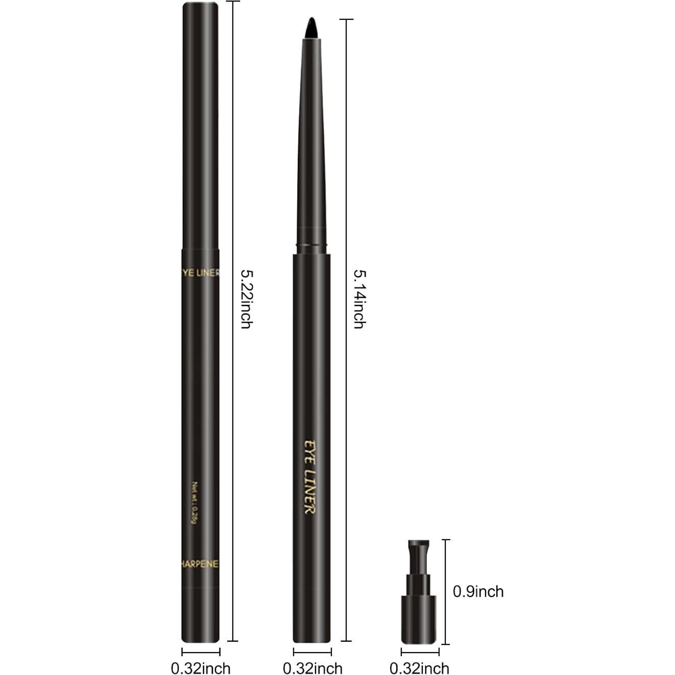 Delineador de Gel Negro Erinde 2PCS Impermeable con Sacapuntas