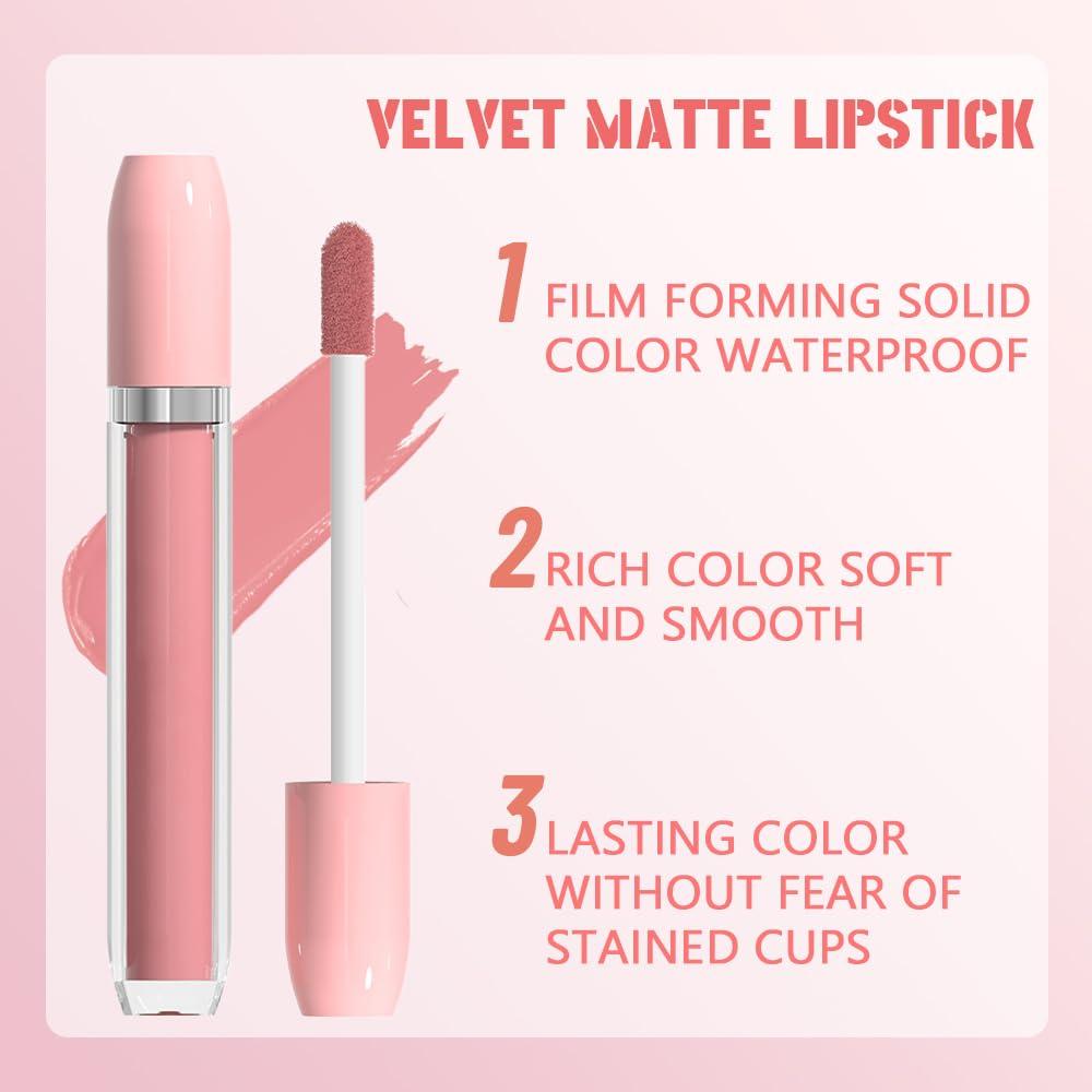 Pintalabios Líquido Mate BINGBRUSH 2 Piezas Larga Duración