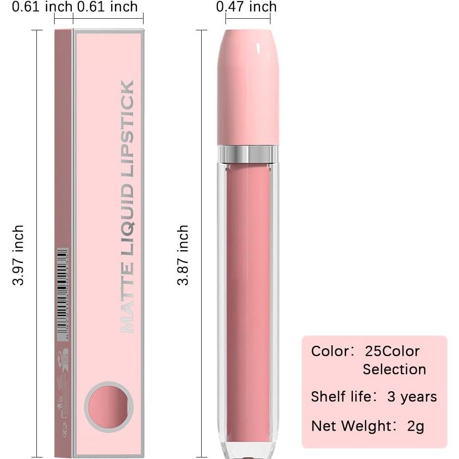 Pintalabios Líquido Mate BINGBRUSH 2 Piezas Larga Duración