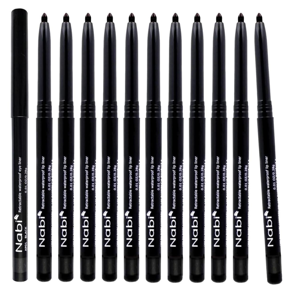 Lápiz de Eyeliner Retráctil Nabi - Paquete de 12 Hipoalergénico