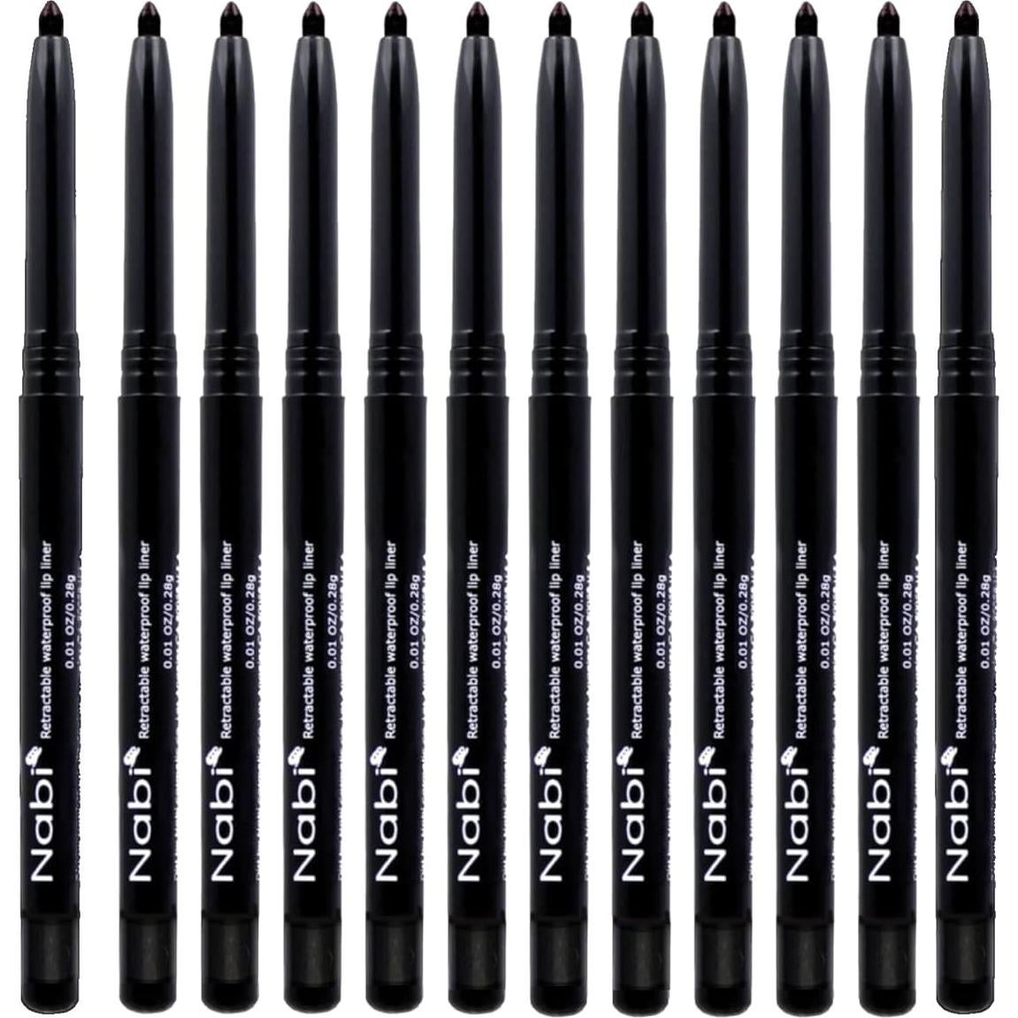 Lápiz de Eyeliner Retráctil Nabi - Paquete de 12 Hipoalergénico