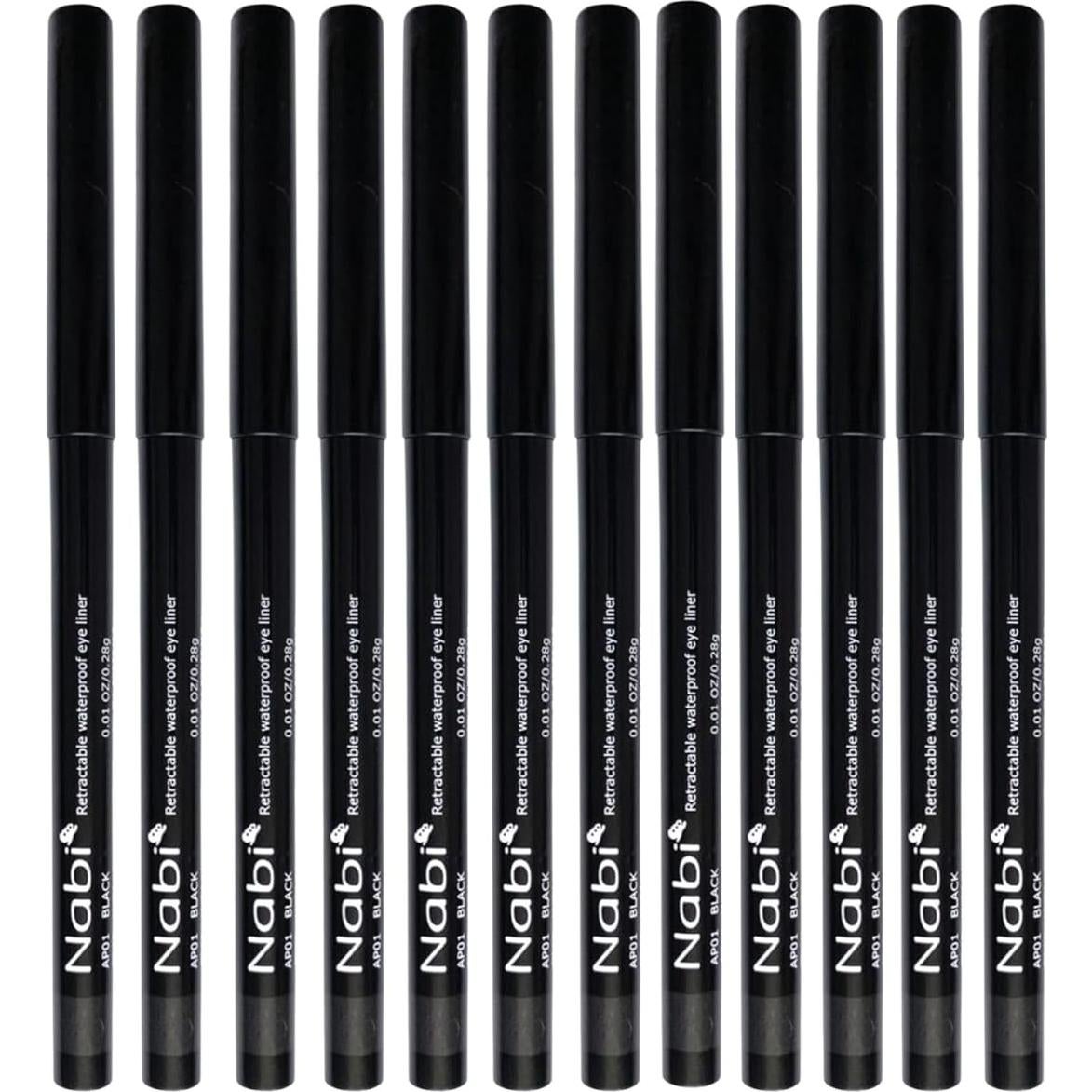 Lápiz de Eyeliner Retráctil Nabi - Paquete de 12 Hipoalergénico