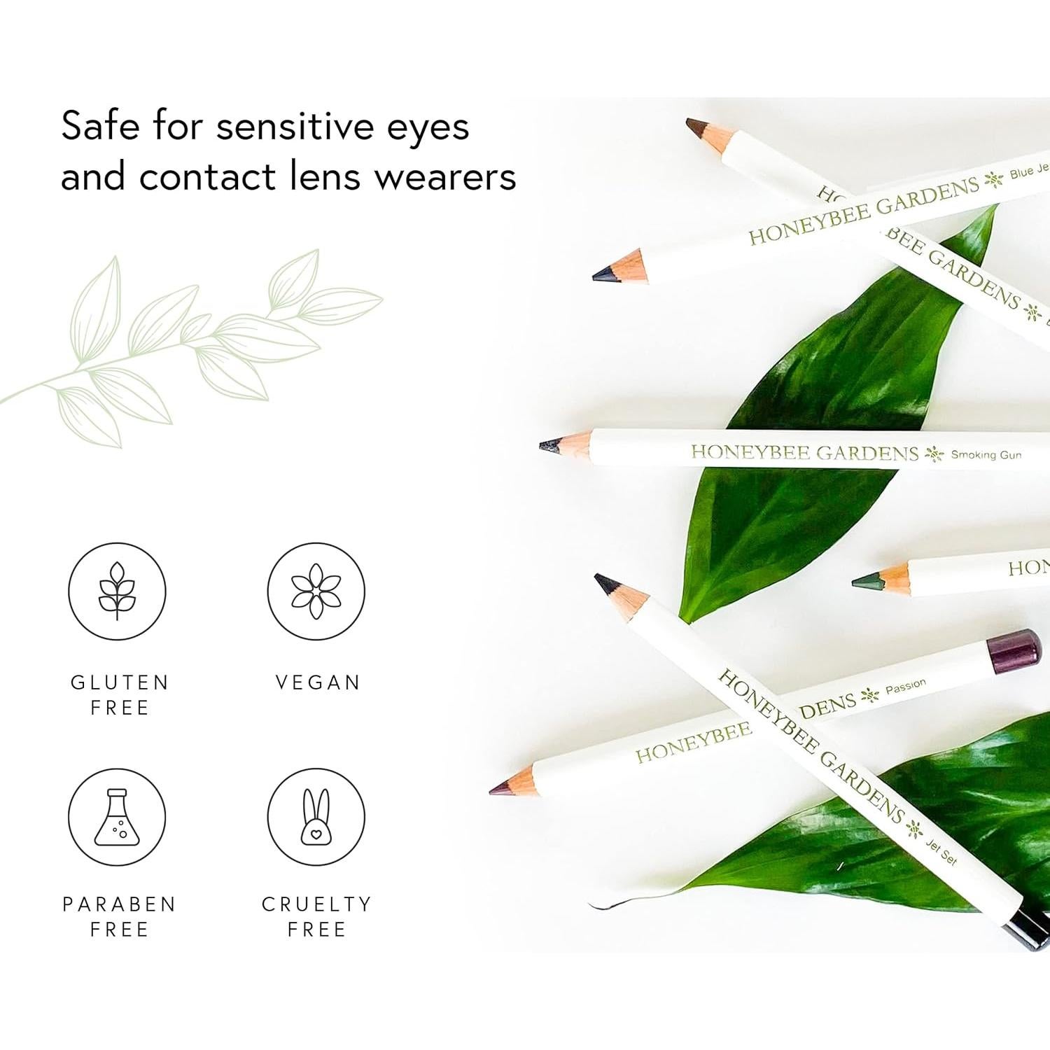 Lápiz Delineador de Ojos Honeybee Gardens Negro Jet Set 14cm