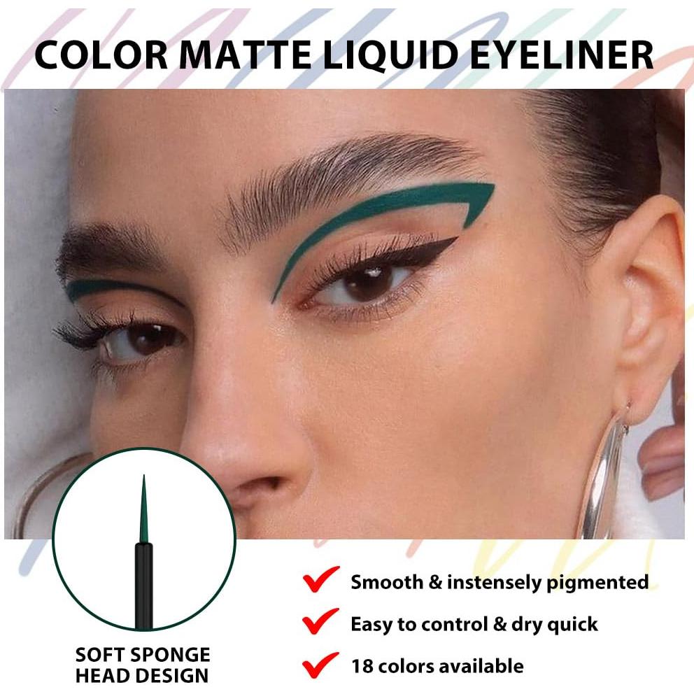 Delineador de Ojos Líquido Verde Oscuro evpct 1Pcs Impermeable