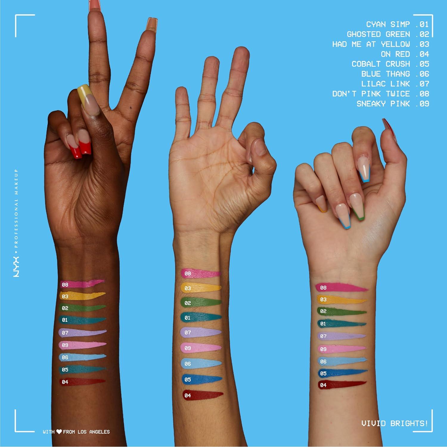 Delineador Líquido Vivid Brights NYX Verde Fantasma 1.77 ml