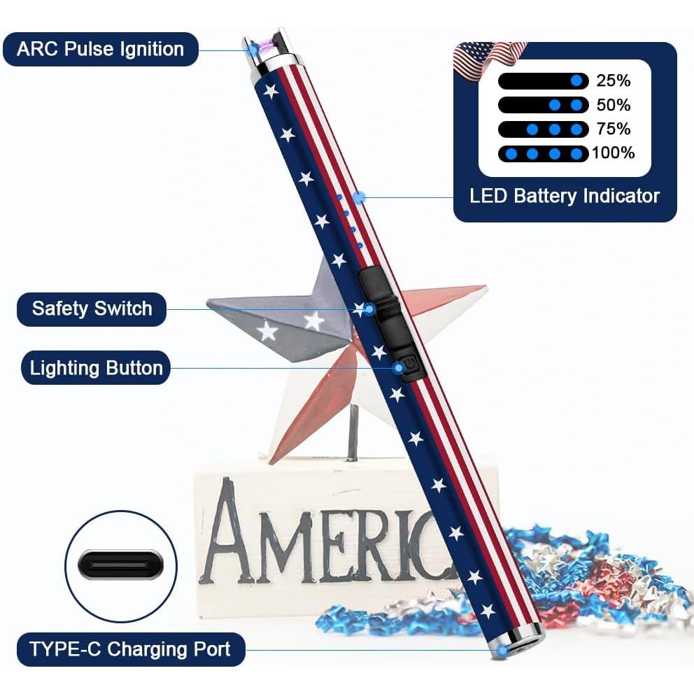 Encendedor Eléctrico SUPRUS Recargable USB Tipo C Bandera