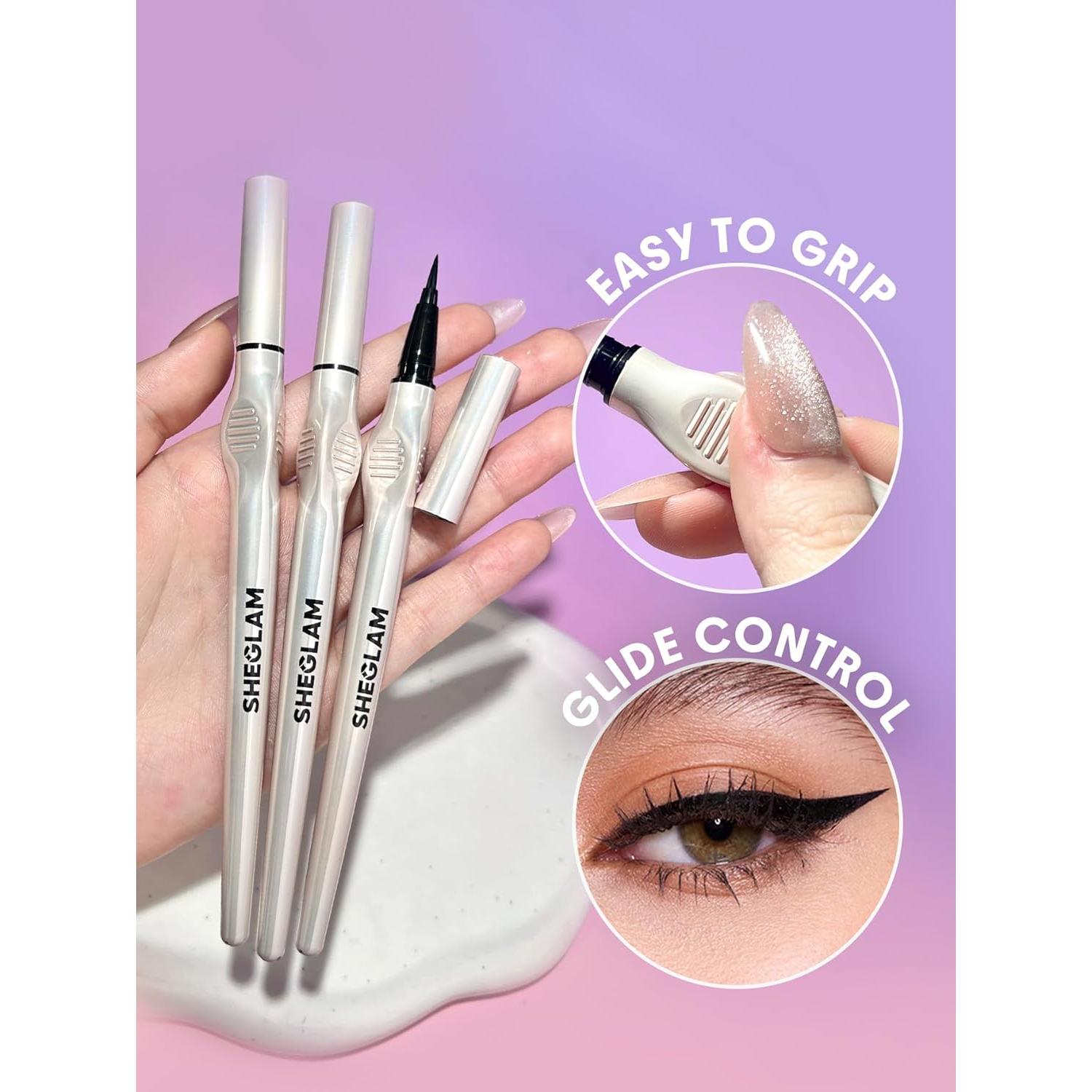 Delineador Líquido SHEGLAM Glide Control Negro Mate 15.29 cm