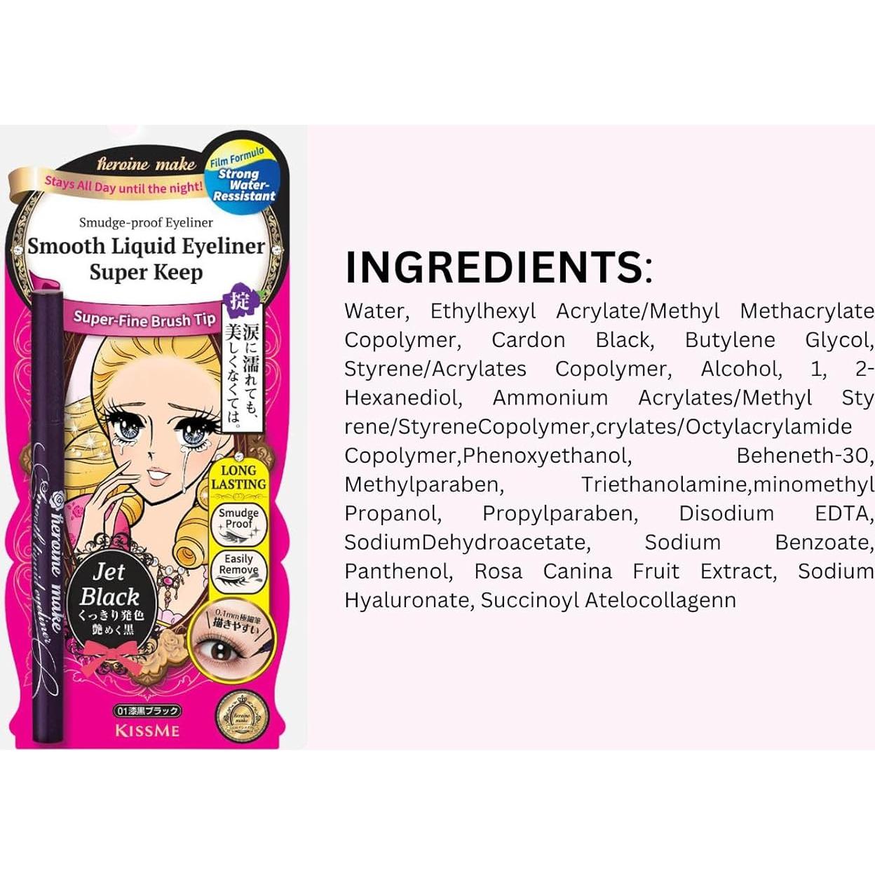 Delineador Líquido Impermeable Heorine Make 01 Negro Azabache