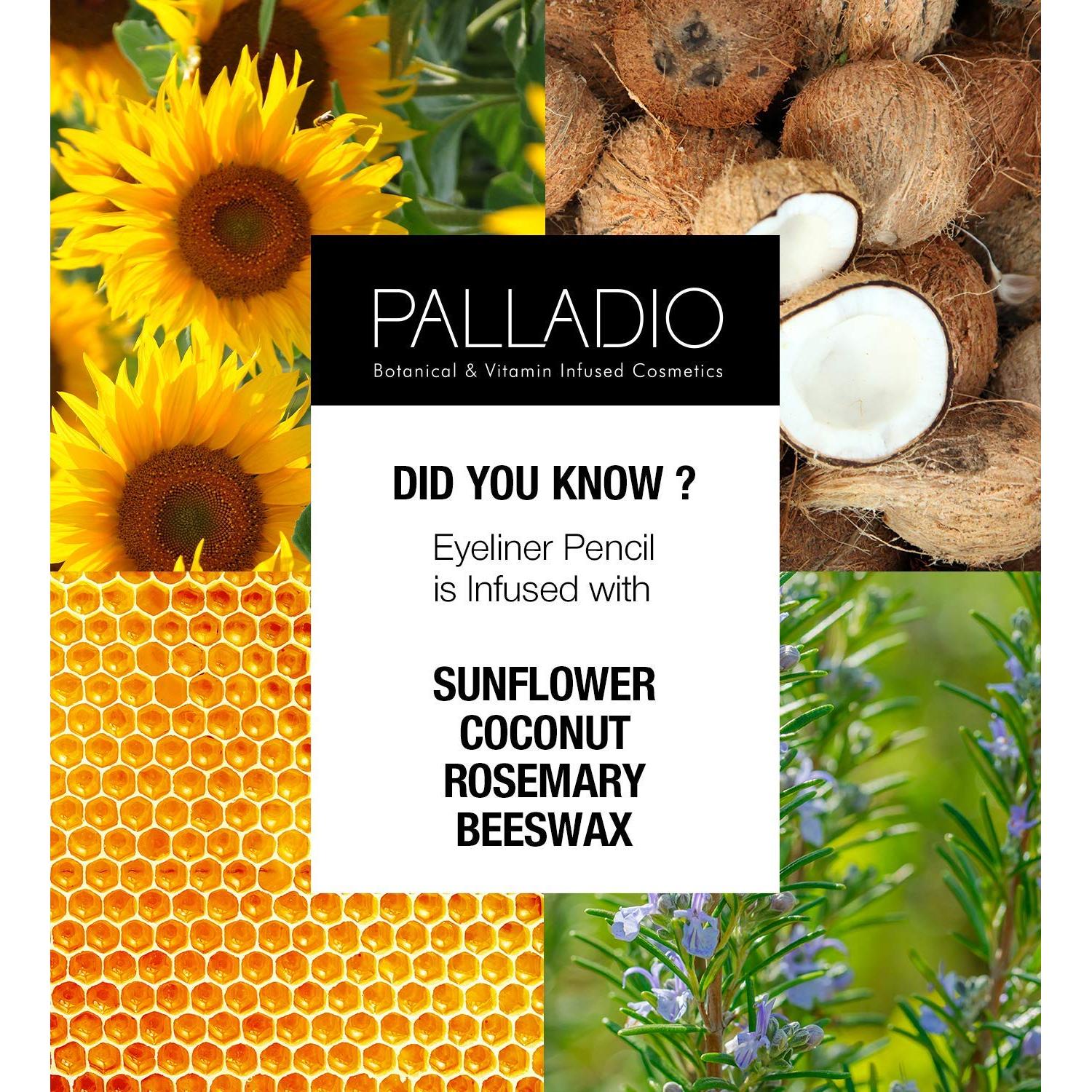 Eyeliner de Madera Palladio Negro, Aplicación Fácil, Larga Duración