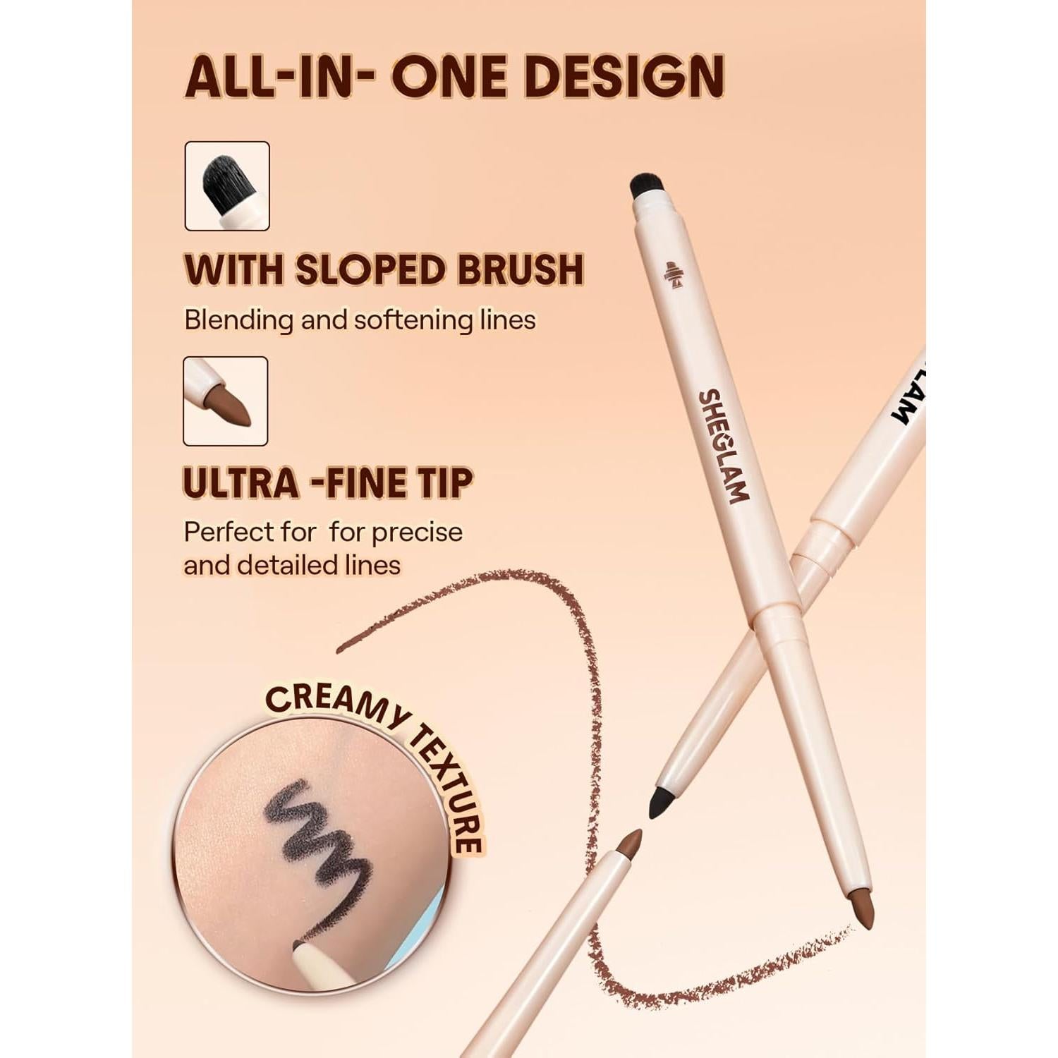 Lápiz de Eyeliner Cremoso Sheglam a Prueba de Agua - Marrón