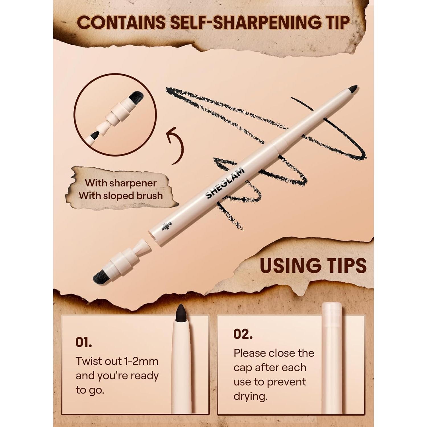 Lápiz de Eyeliner Cremoso Sheglam a Prueba de Agua - Marrón