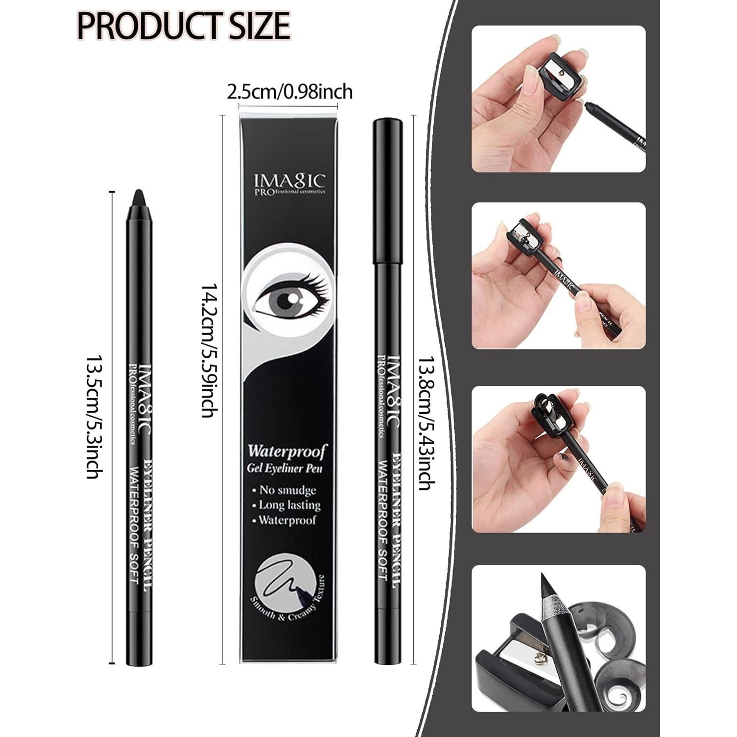 Set de 3 Lápices Delineador de Ojos Gel Negro Mate LYSdefeu