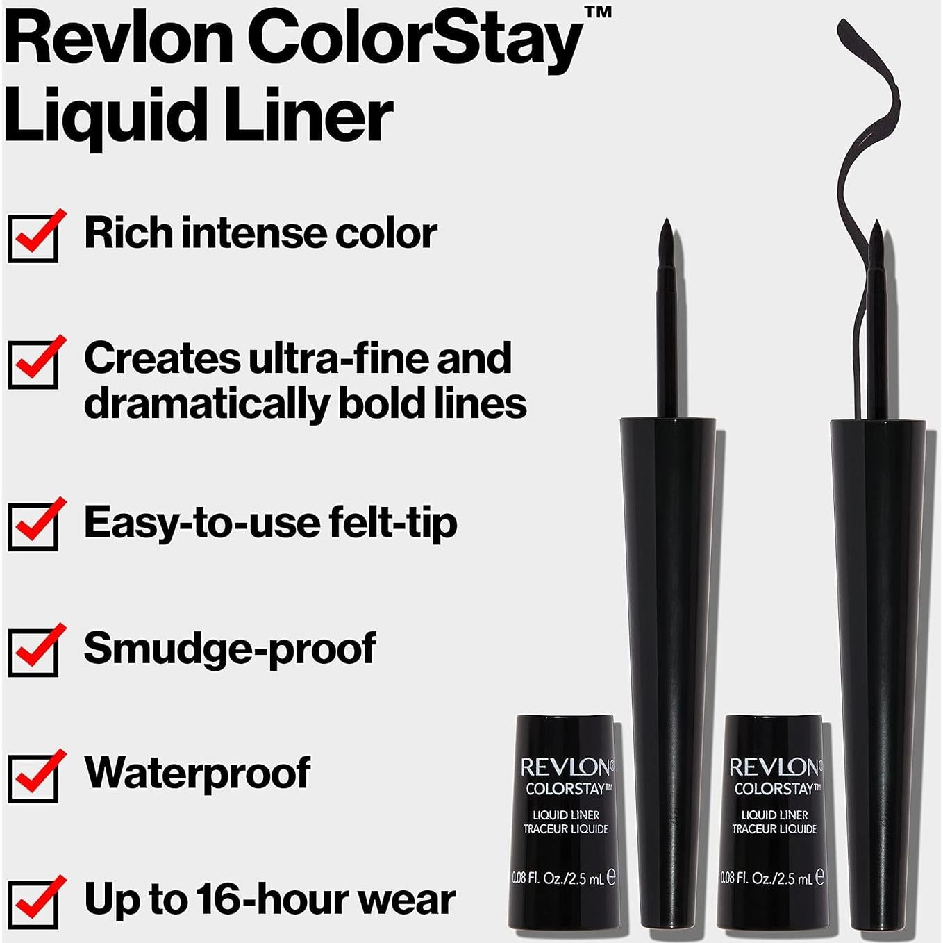 Eyeliner Líquido Revlon ColorStay Negro Más Negro 2.36 ml