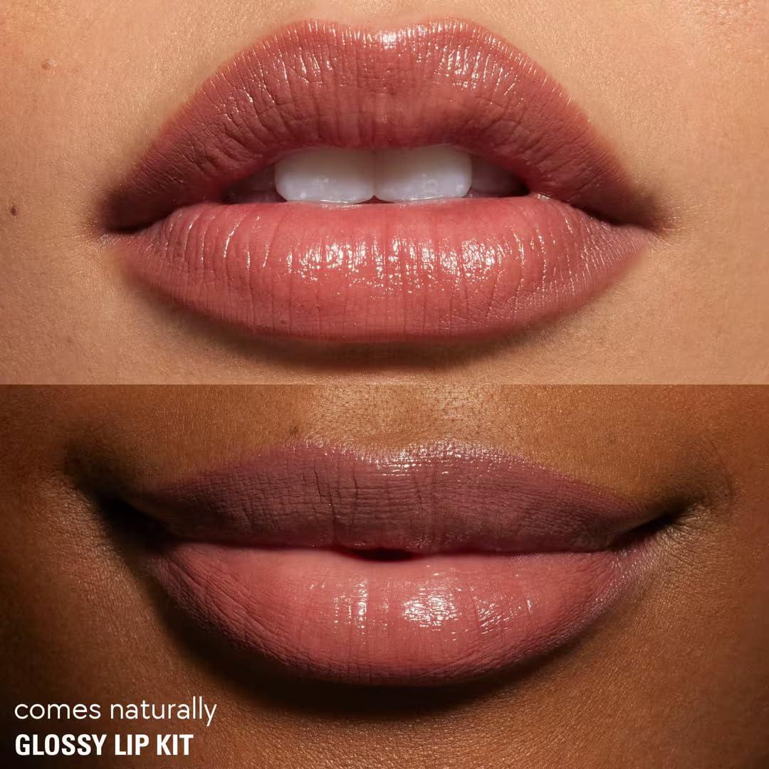 Kit de Labios Brillantes Kylie - Rosa Nude Suave - 2 Piezas