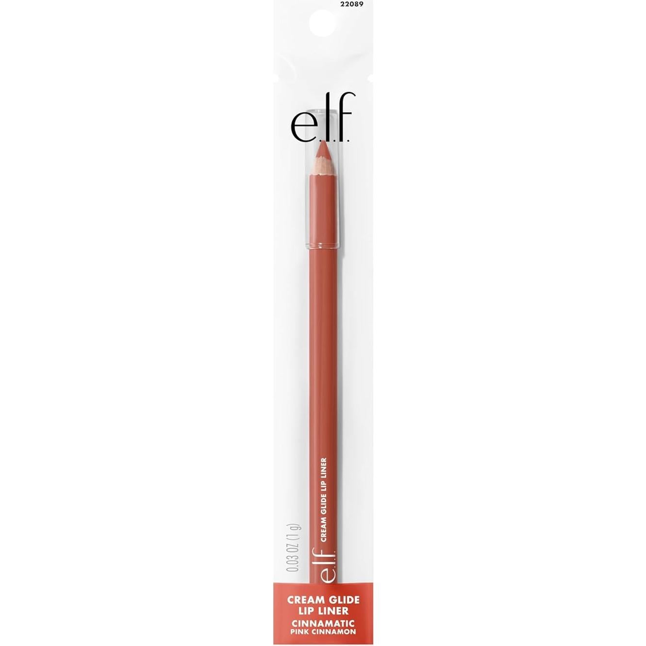 e.l.f. Cream Glide Lip Liner, Highly-Pigmented Pencil For Shaping & Sculpting Lips, Semi-Matte Finish, Vegan & Cruelty-Free, Cinnamatic