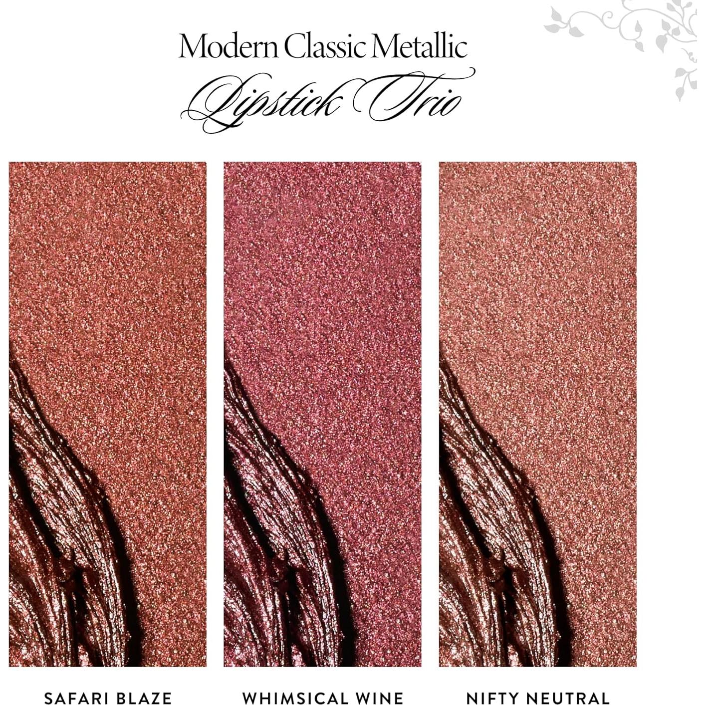 Trío de Labiales Metálicos Laura Geller - Safari Blaze, Wine, Neutral