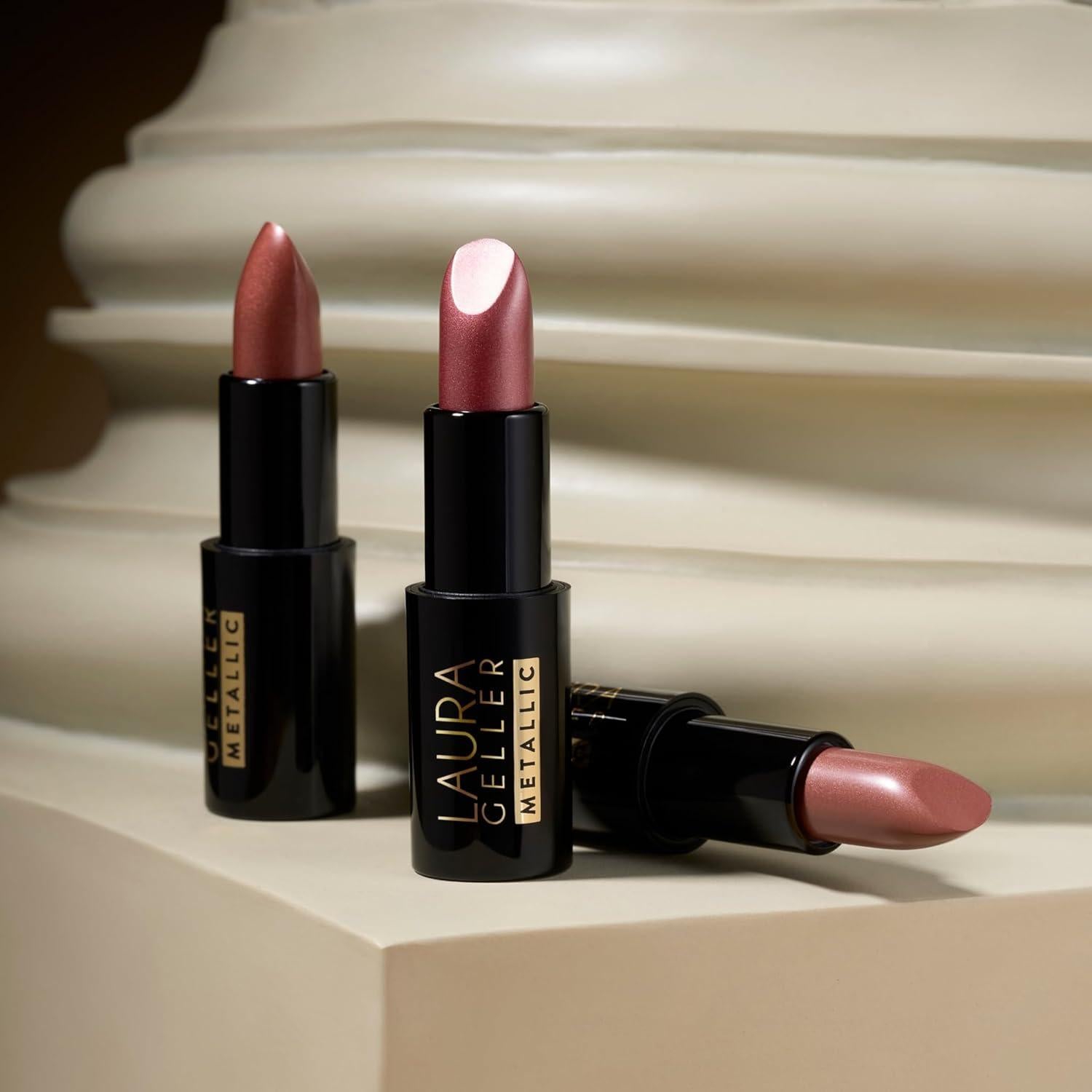 Trío de Labiales Metálicos Laura Geller - Safari Blaze, Wine, Neutral