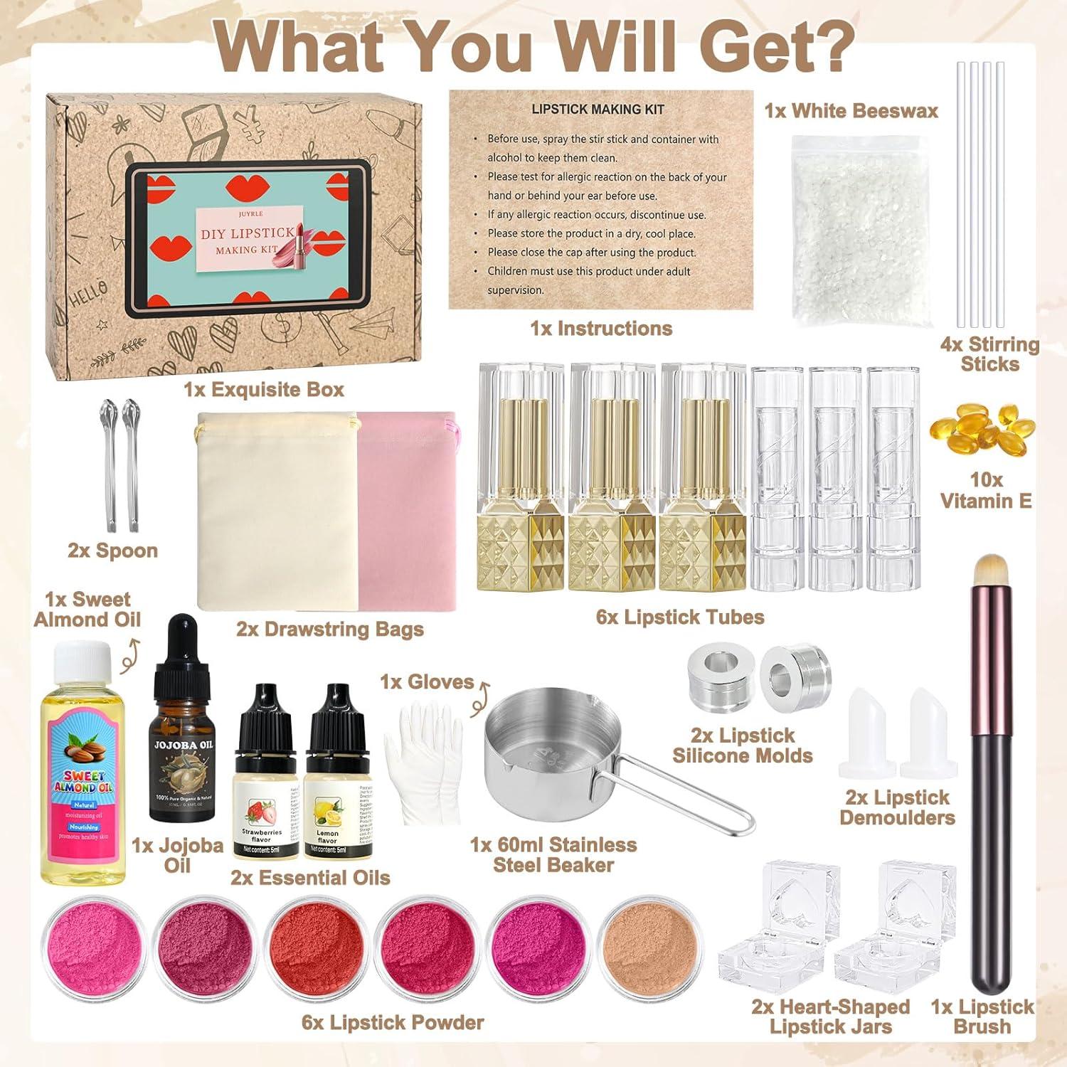 Kit de Labiales DIY JUYRLE - 47 Piezas, Mate Terciopelo