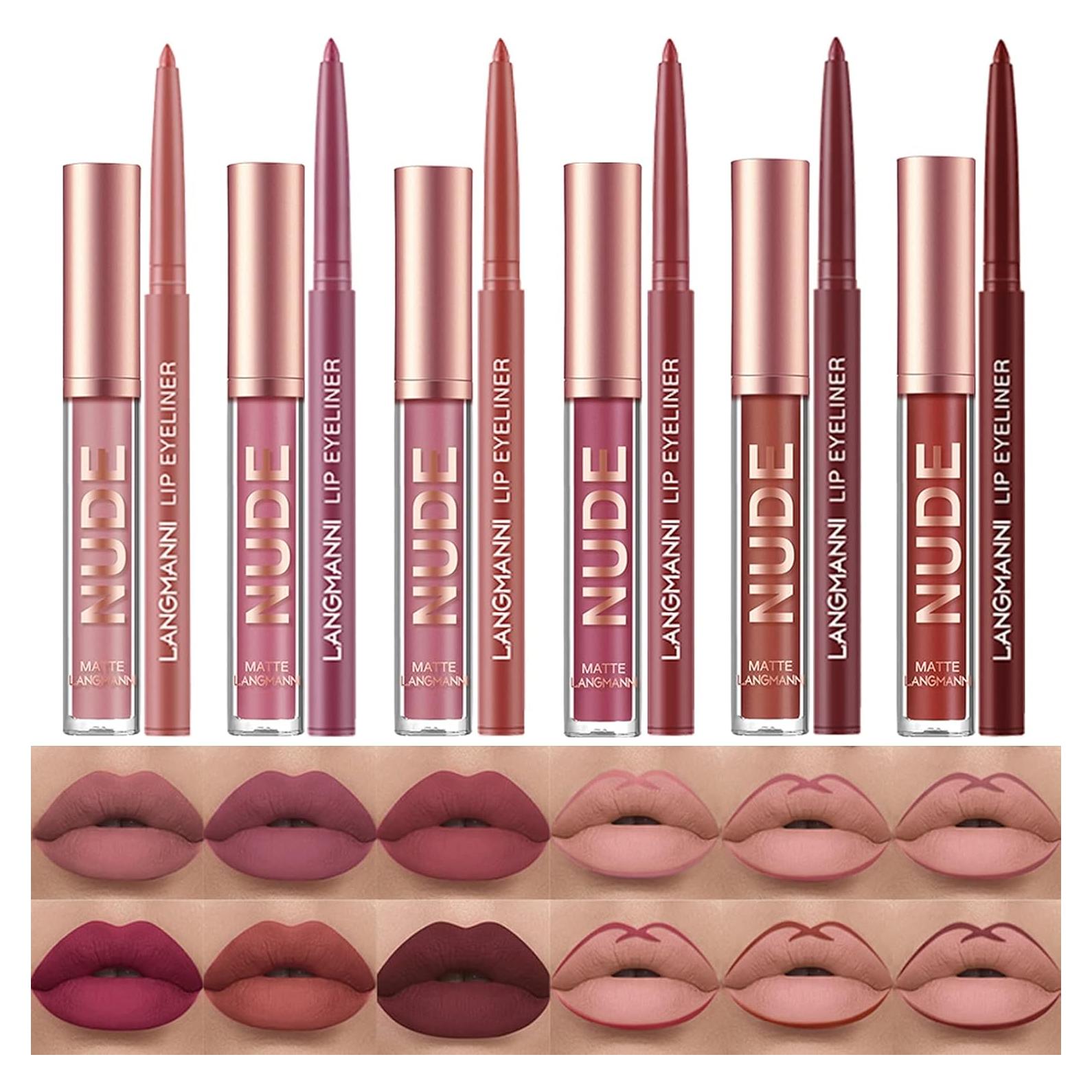 Conjunto de Lápiz Labial y Pintalabios Petansy 12 Piezas