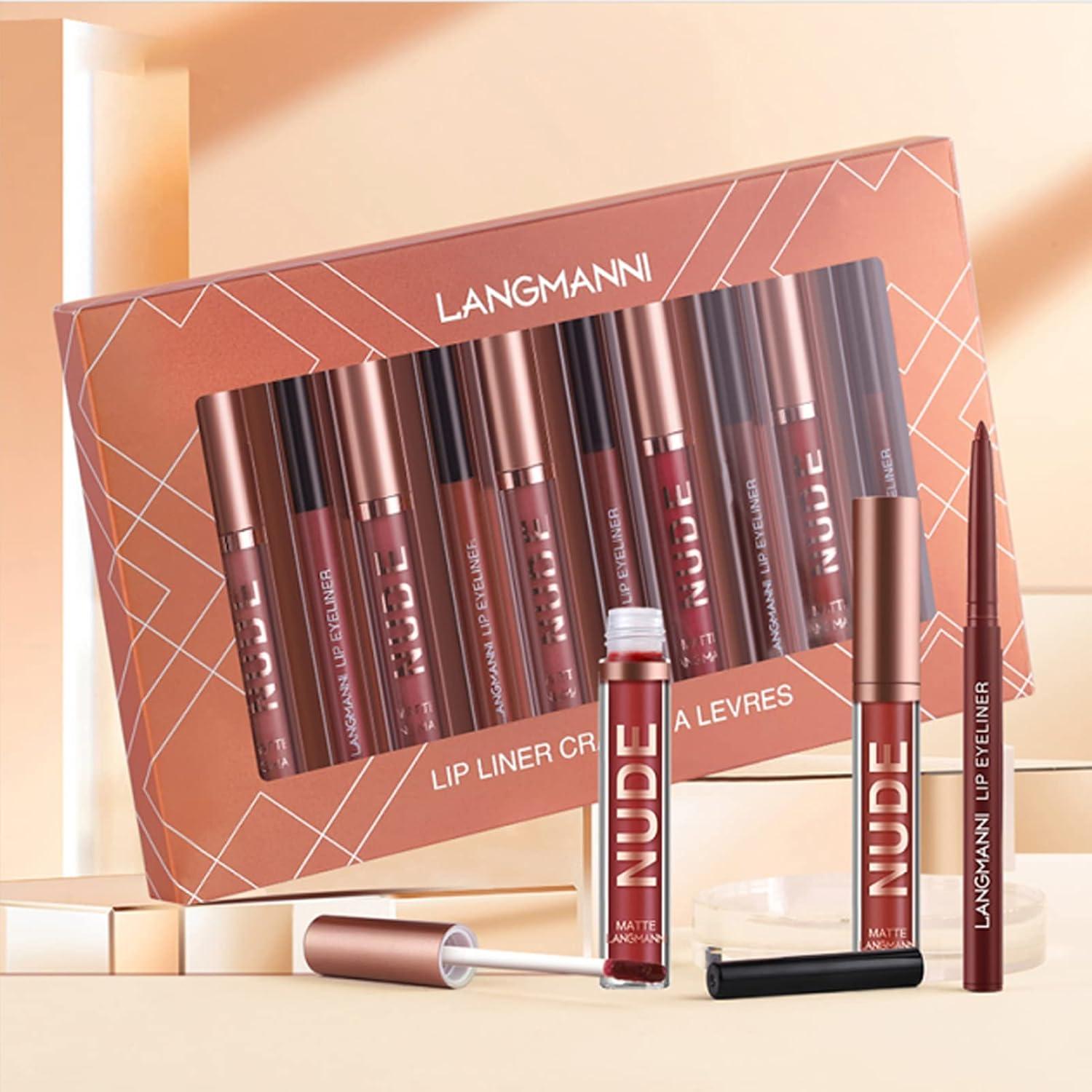 Conjunto de Lápiz Labial y Pintalabios Petansy 12 Piezas