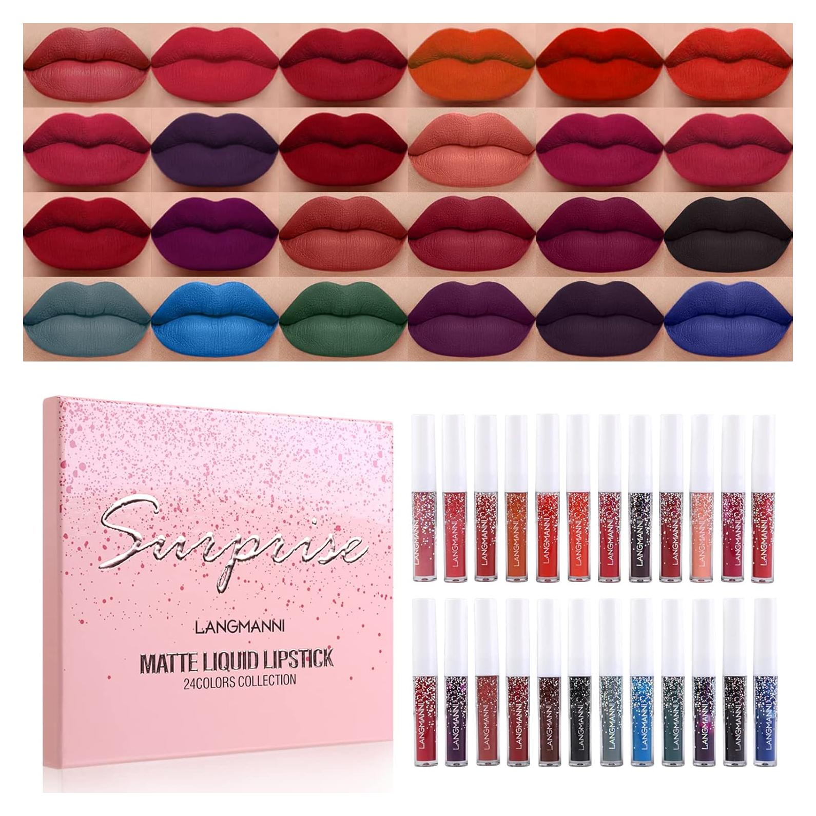 Set de Labiales Líquidos Mate Luxsea 24 Colores Hidratantes